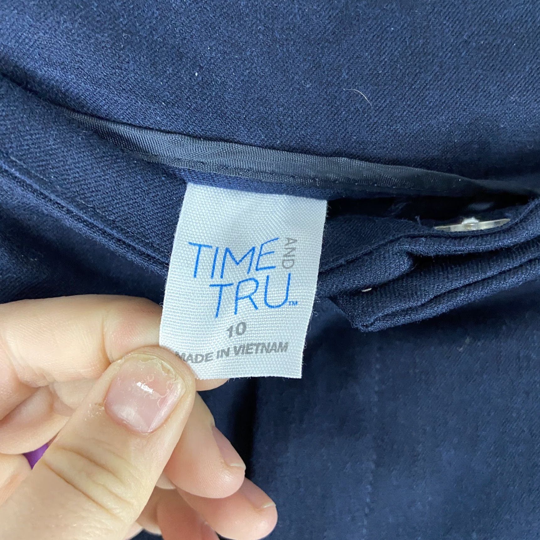 Vintage TIME AND TRU Women's Chino Pants Size 10 Blue Regular Size 32" / US 10 / IT 46 - 6 Thumbnail