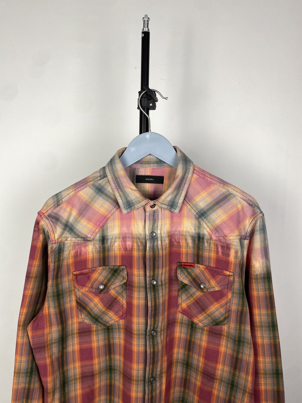 Diesel × Flannel × Vintage 🇺🇸 Vintage 90s Rare DIESEL Flannel Button Up Shirt Rare Retro Size US L / EU 52-54 / 3 - 3 Thumbnail