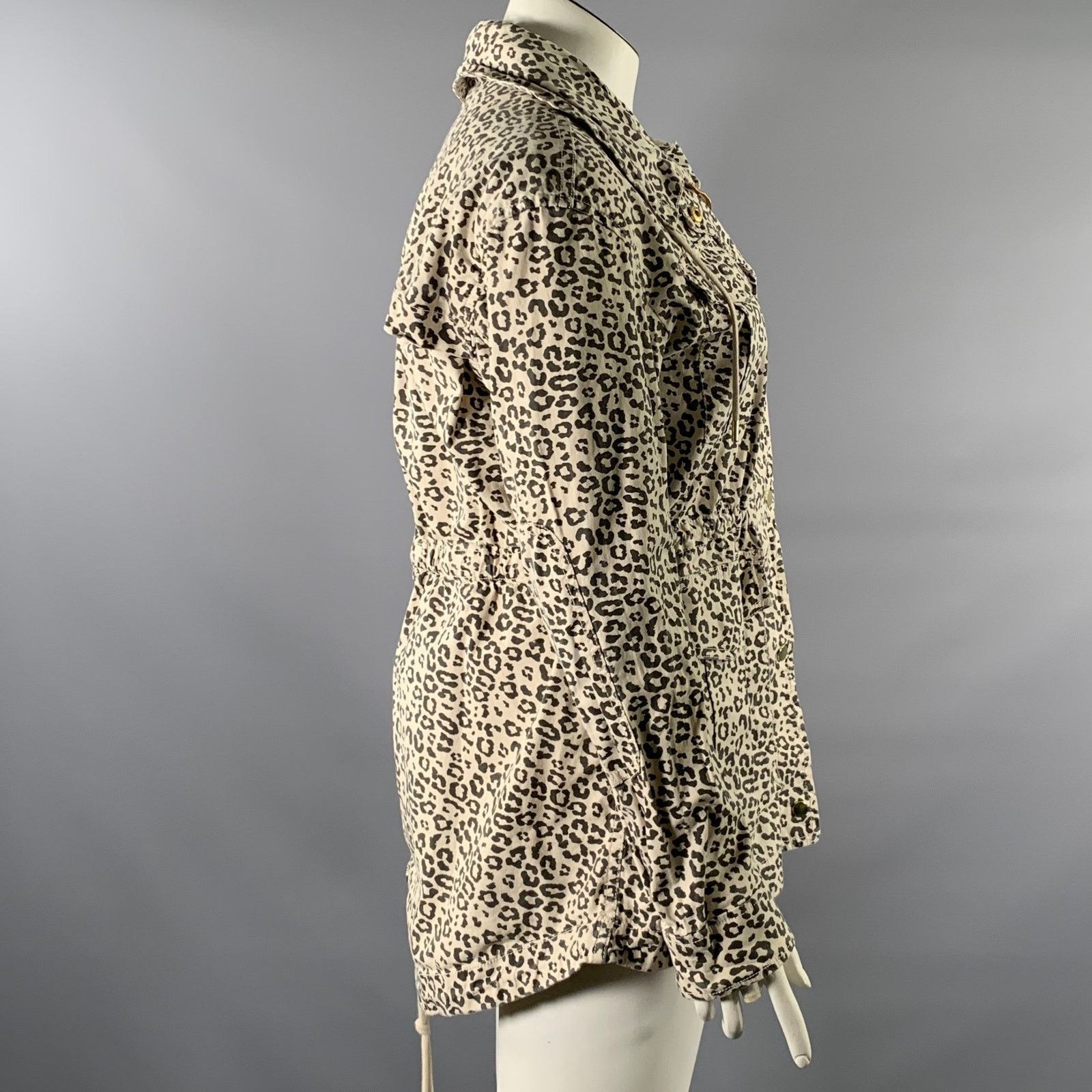 ATM ATM Size L White Black Cotton Blend Leopard Cargo Jacket Size L / US 10 / IT 46 - 2 Thumbnail