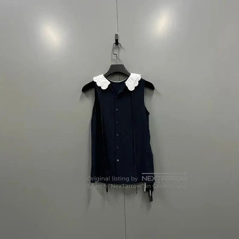 Miu Miu Miu Miu Navy Cotton Summer Tank Top . Size XXS / US 00 / IT 34 - 2 Thumbnail