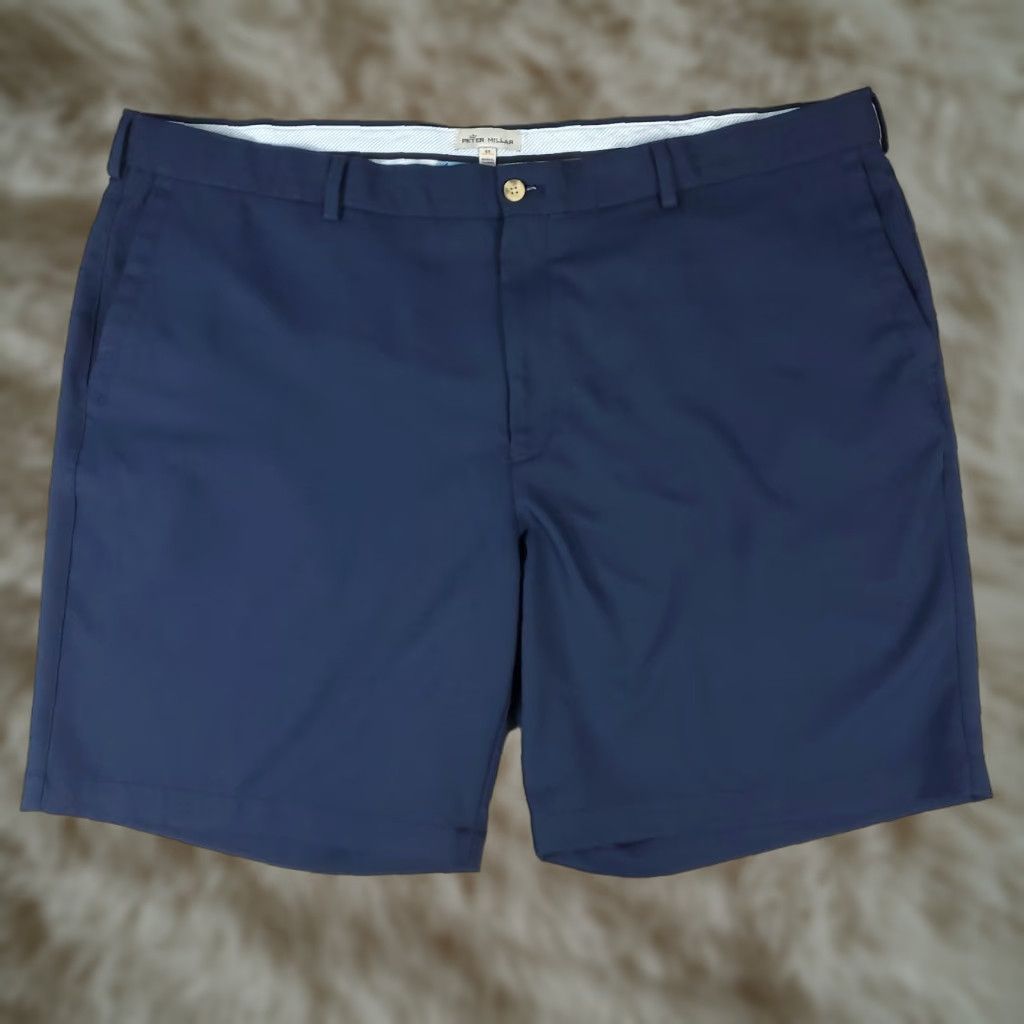 Peter Millar Peter Millar Shorts Mens Size 44 Blue Golf Flat Front Casual Chino Relaxed Fit Front Pockets Logo Vintage No Size US 44 / EU 60 - 1 Thumbnail