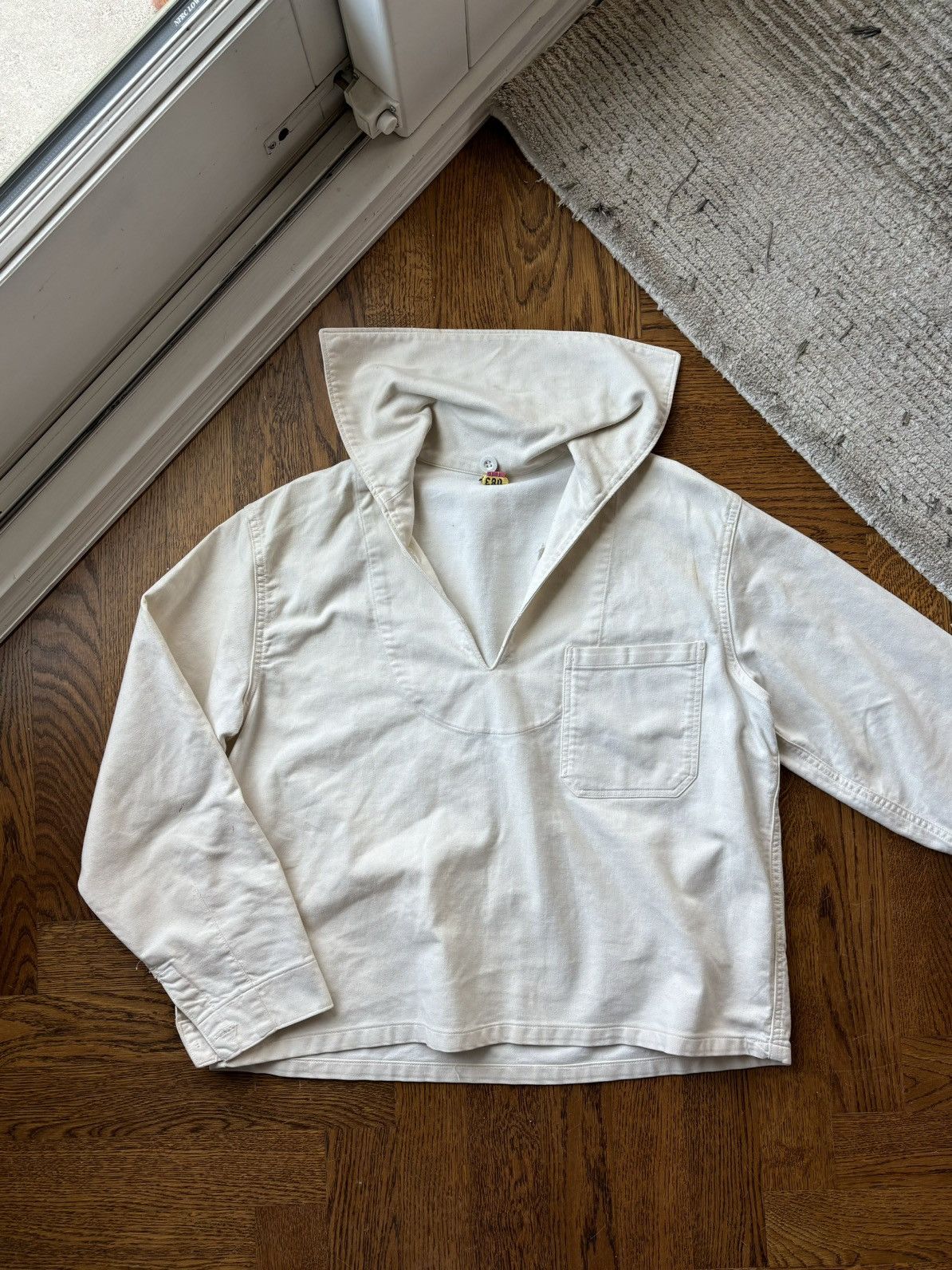 Vintage 1960s East German Navy Smock Vintage Canvas Soviet Sailor US Size US M / EU 48-50 / 2 - 13 Thumbnail