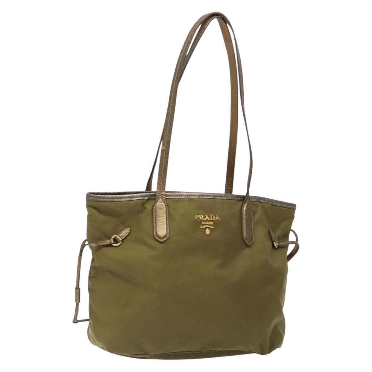 Prada PRADA Tote Bag Nylon Khaki Gold Size ONE SIZE - 1 Thumbnail