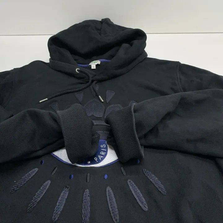 Kenzo KENZO Black Embroidered Eye Hoodie for Men -2507 Size US L / EU 52-54 / 3 - 5 Thumbnail