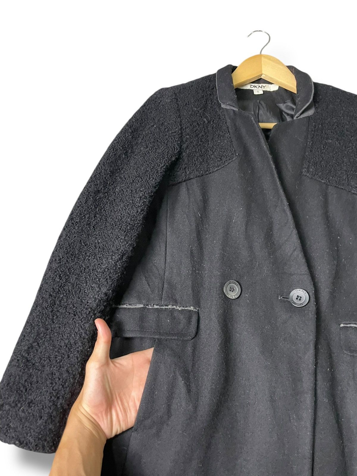 DKNY × Designer × Vintage DKNY x Vintage Double Breasted Wool Coat (42) Size US XS / EU 42 / 0 - 6 Thumbnail