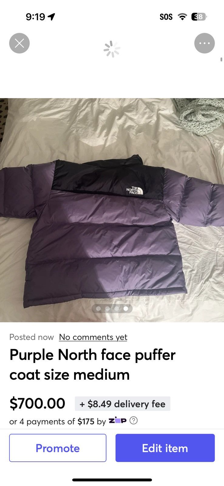The North Face Purple North Face Puffer Size US M / EU 48-50 / 2 - 4 Thumbnail