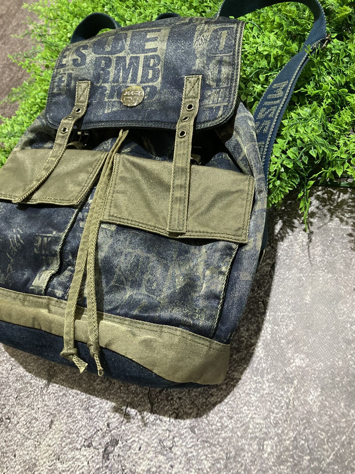 Miss Sixty Vintage Miss Sixty Archive Backpack Denim Printed Bag Y2K Size ONE SIZE - 3 Thumbnail