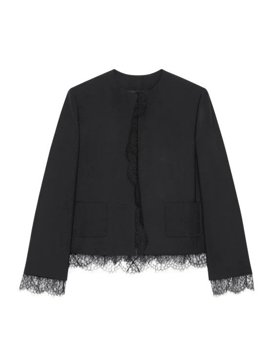 o1w1db10325 Lace Details jacket in Black