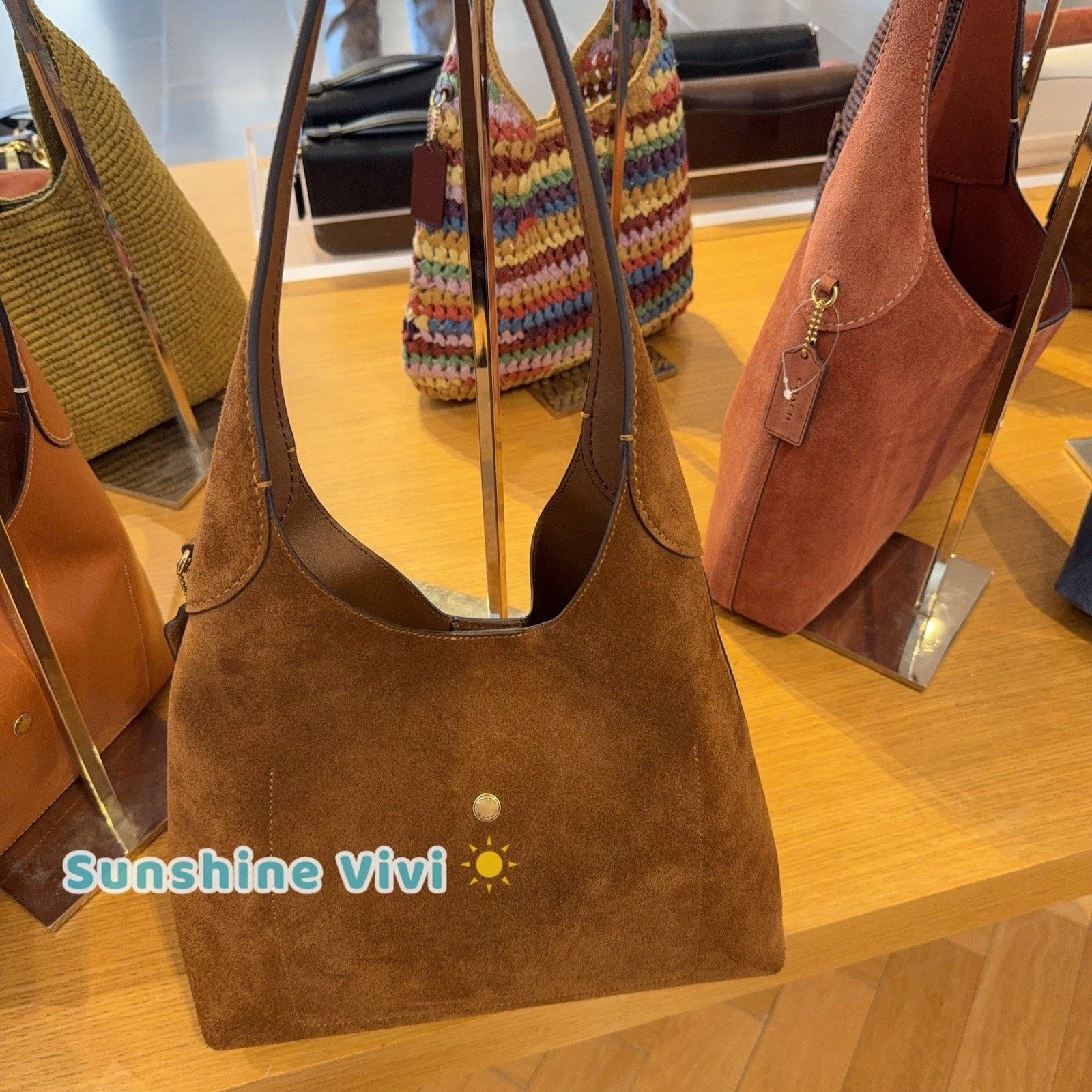 Coach NWT CCOACH CW637 Brooklyn Shoulder Bag 28 Suede Warm Brown Size ONE SIZE - 3 Thumbnail