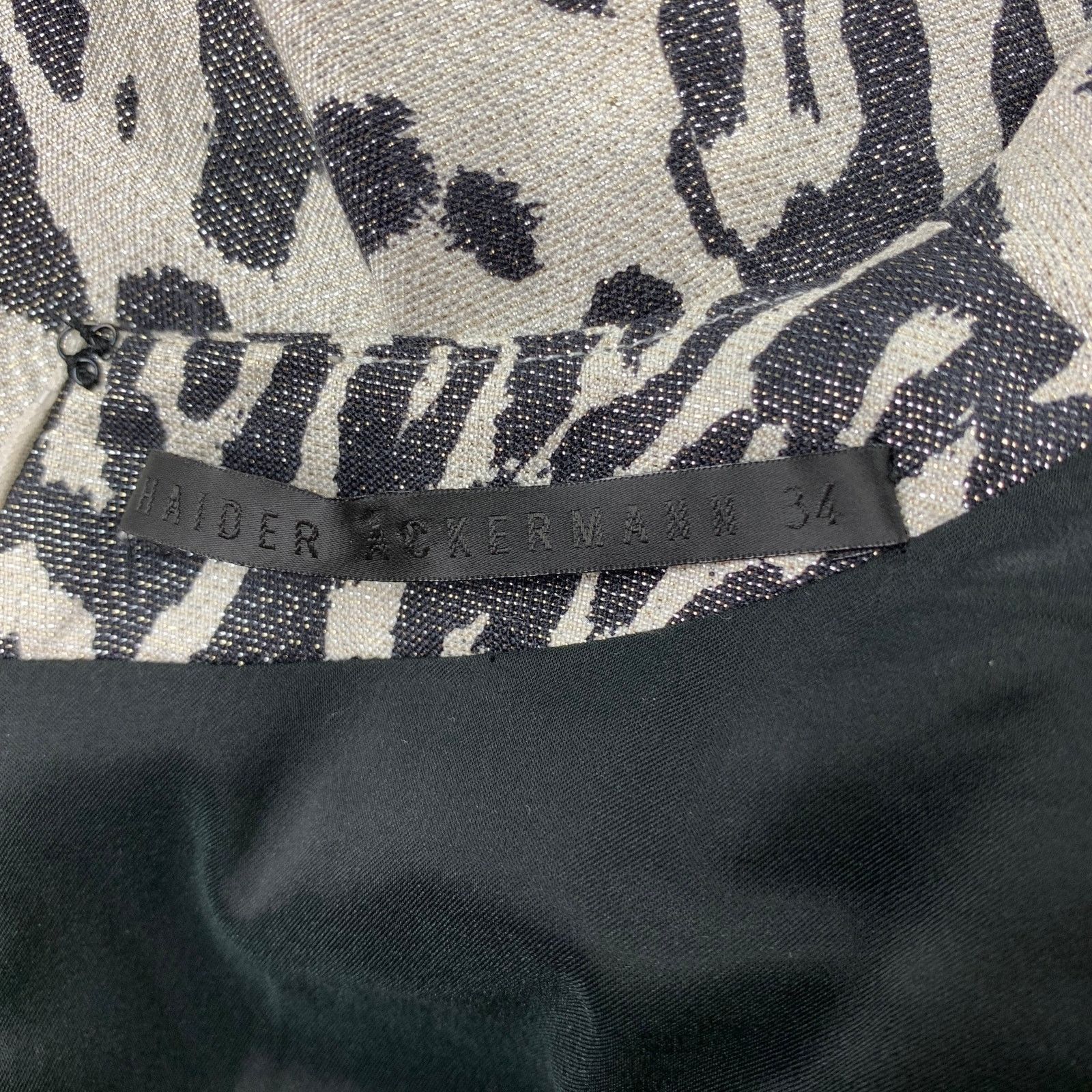 Haider Ackermann Silver & Black Leopard Print Silk Blend Blouse Size M / US 6-8 / IT 42-44 - 5 Thumbnail