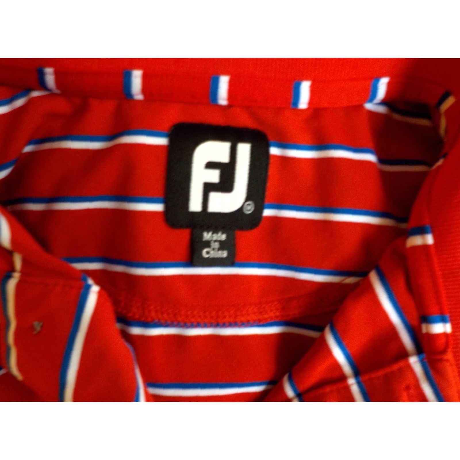 Footjoy VINTAGE Footjoy Striped Polo Shirt Mens Medium Red White Blue Hilton Head National Logo Polo Shirt Size US M / EU 48-50 / 2 - 6 Thumbnail
