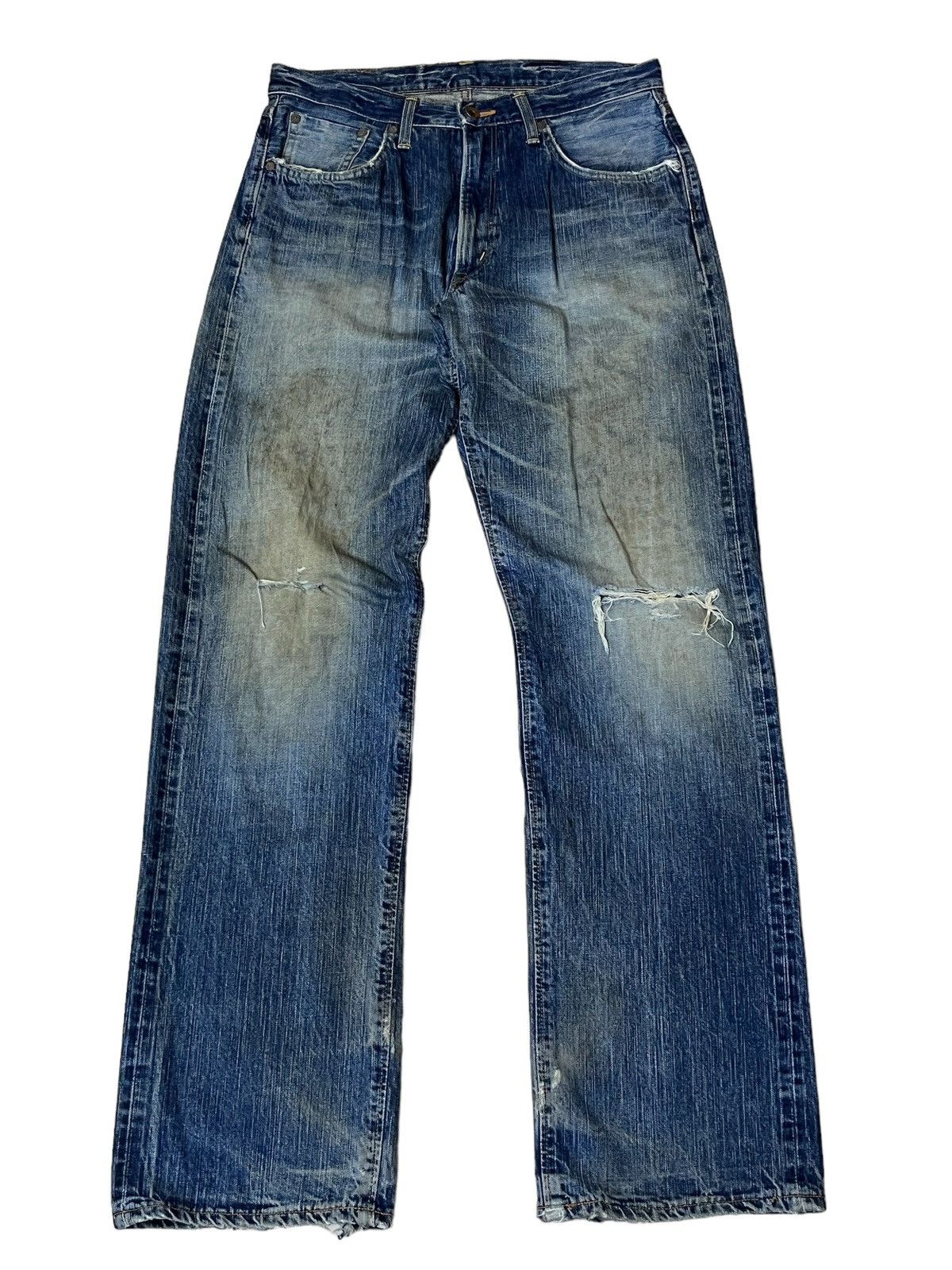Edwin RIP🔥VINTAGE EDWIN 505-Z BUTTON FLY DISTRESSED SELVEDGE DENIM Size US 32 / EU 48 - 1 Thumbnail