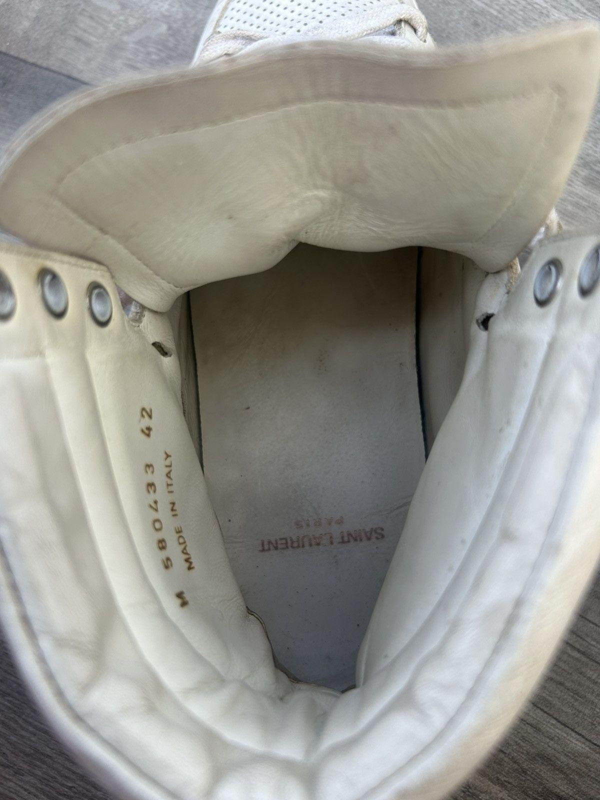Saint Laurent Paris SAINT LAURENT SL/10H PERFORATED DISTRESSED HIGH-TOP Sneakers Size US 9 / EU 42 - 11 Thumbnail