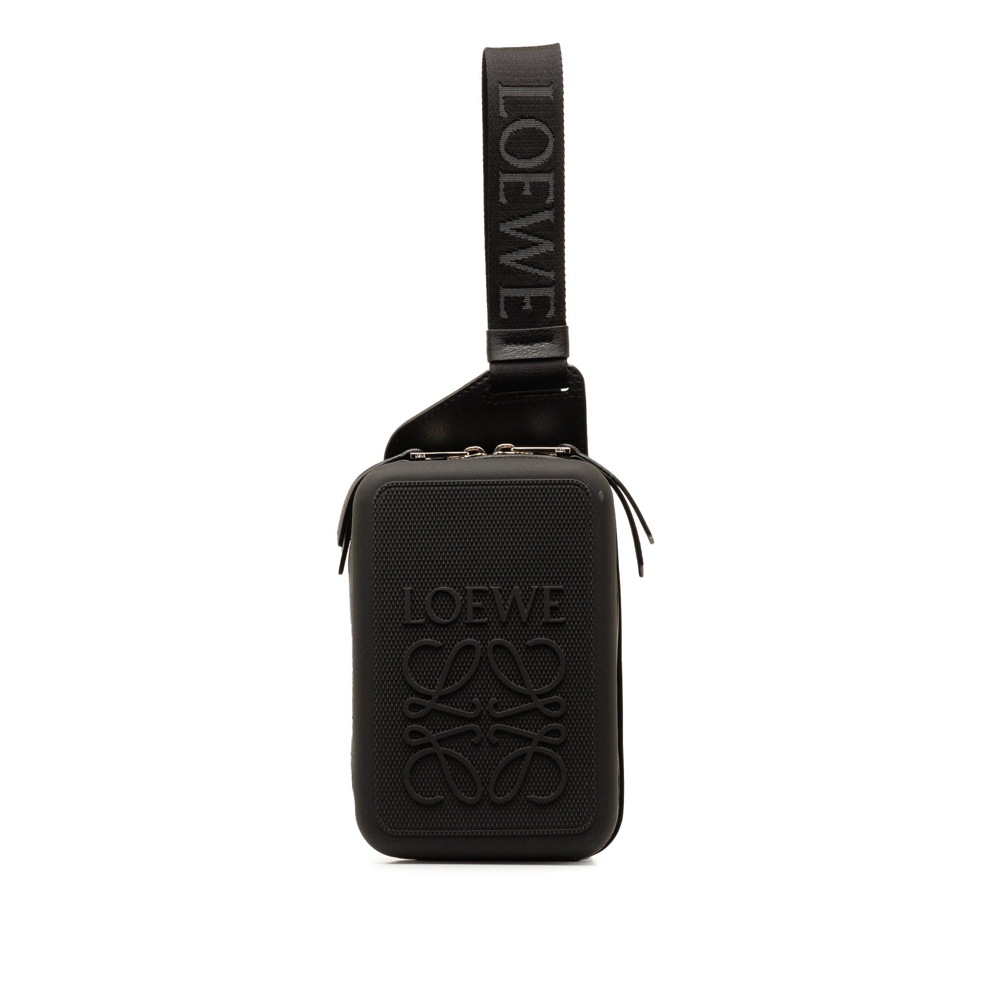 image of Loewe Calf Leather And Diamond Rubber Molded Sling Bag in Grey, Women's