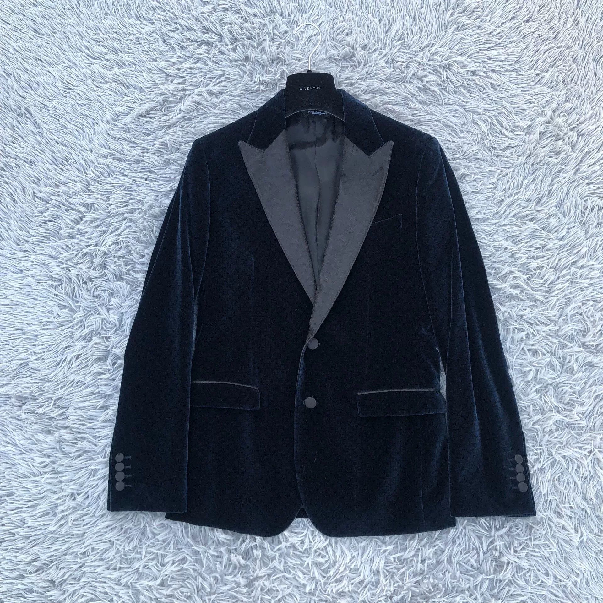 Dolce & Gabbana Dolce Gabbana Sky Blue Velvet Wool Blazer Size US S / EU 44-46 / 1 - 1 Thumbnail