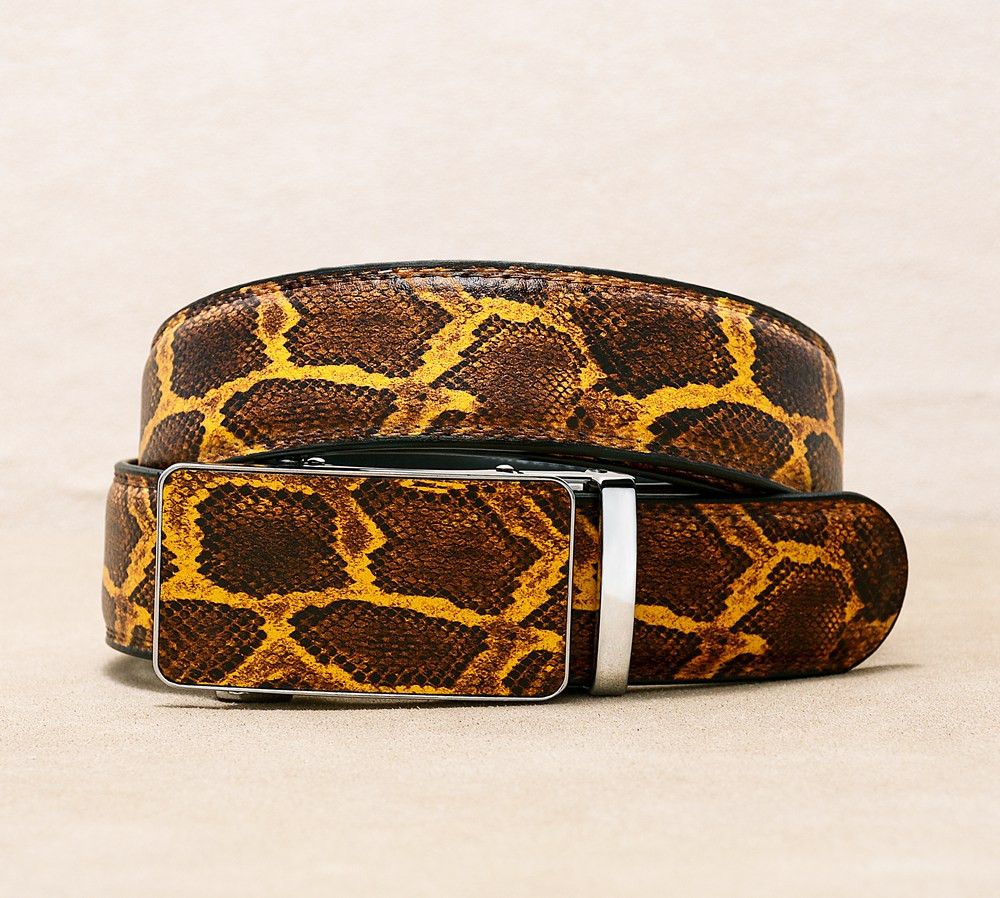 Japanese Brand × Leather Snake Pattern Leather Automatic Buckle Belt Size ONE SIZE - 2 Thumbnail