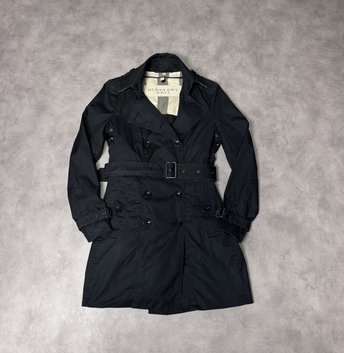 Burberry Burberry Brit Women’s Black Cotton Trench Coat Size:ITA-42 Size M / US 6-8 / IT 42-44 - 1 Thumbnail