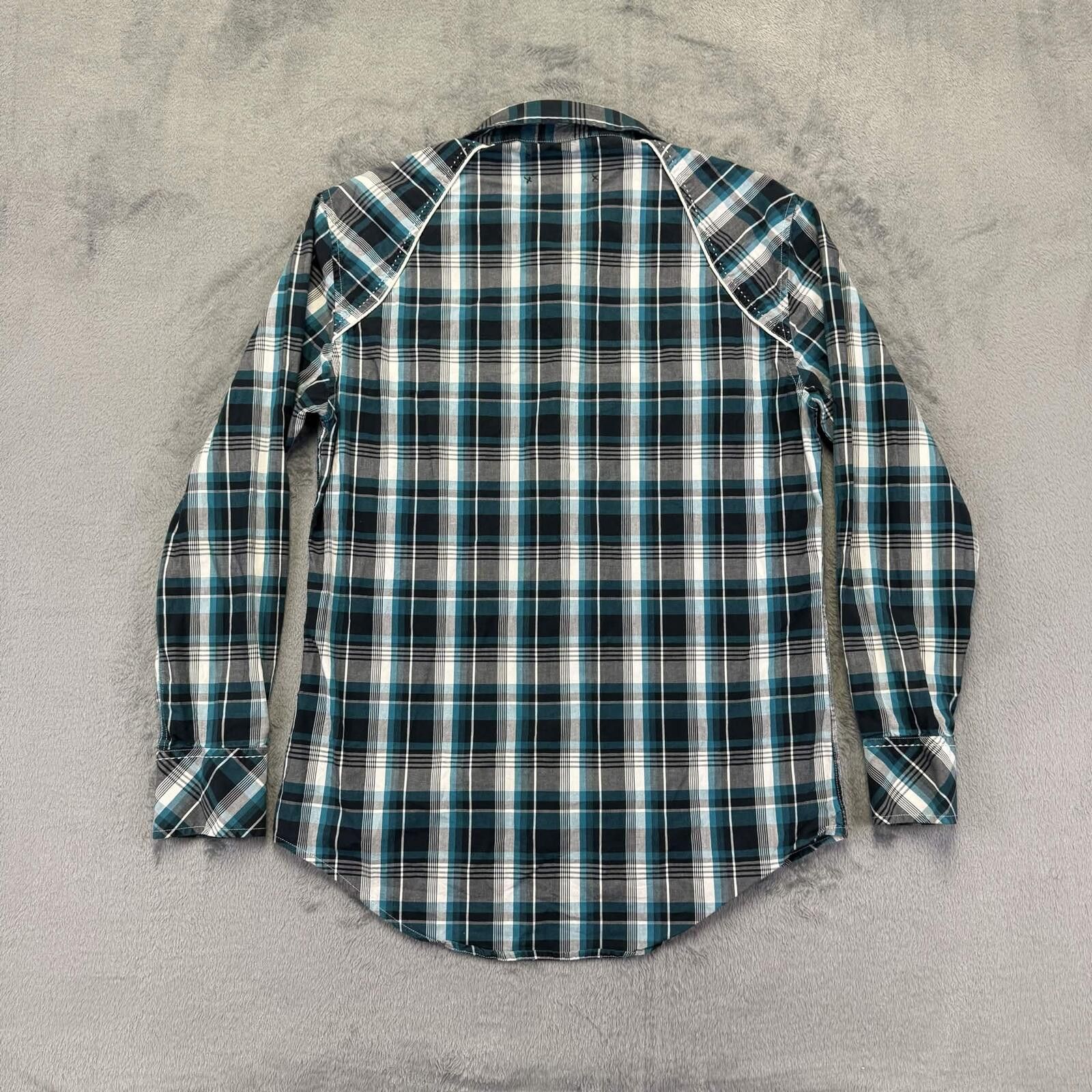 Other Rock & Roll Cowboy Men's Plaid Westren Snap Shirt Size ONE SIZE - 2 Thumbnail