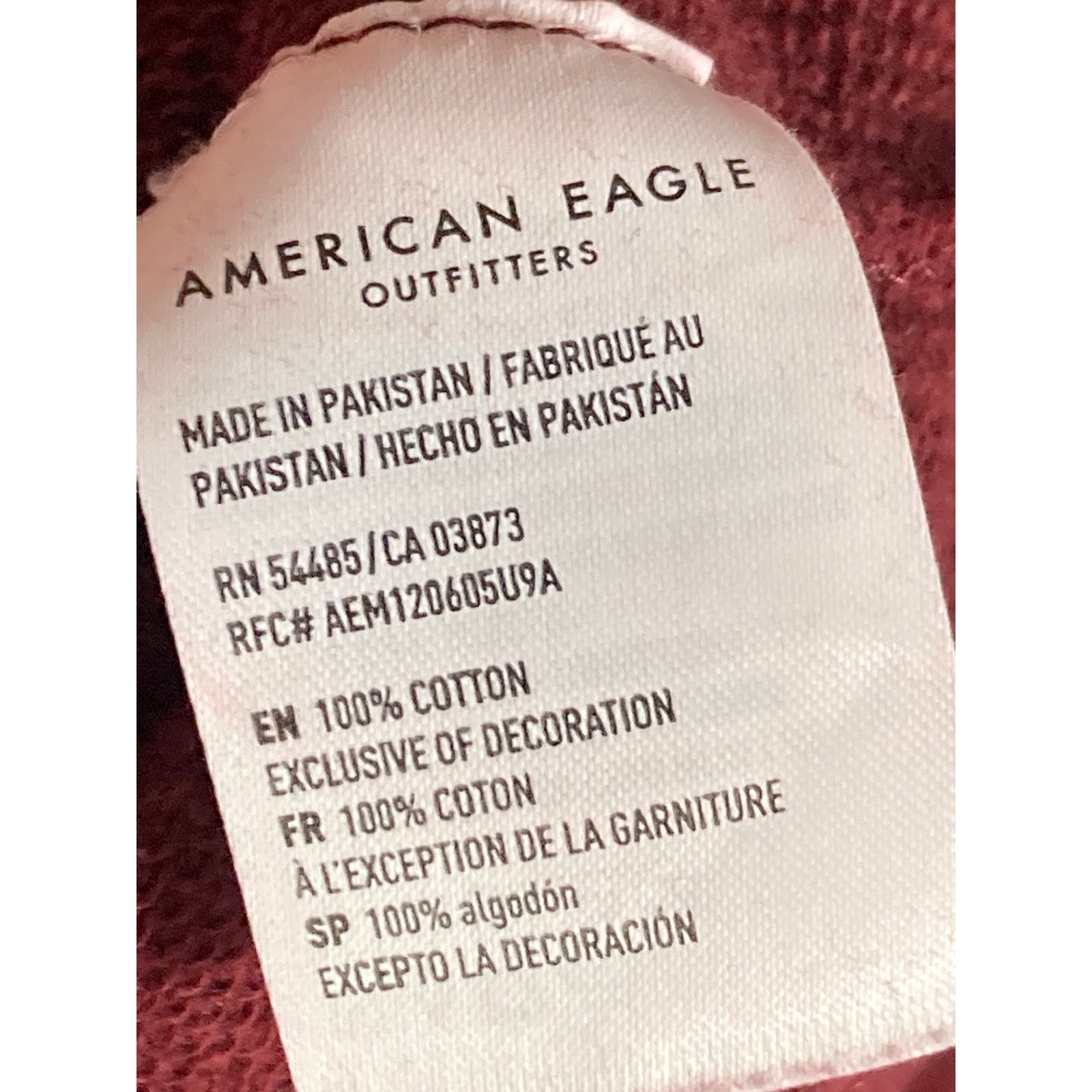 American Eagle Outfitters American Eagle Men's XS Burgundy Pullover Hoodie Size US XS / EU 42 / 0 - 6 Thumbnail