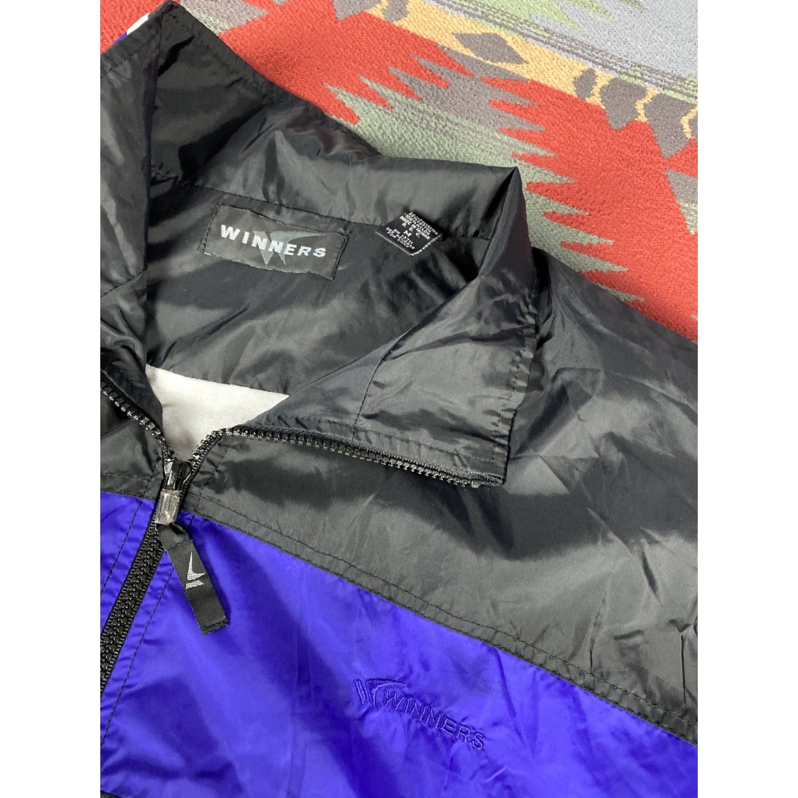 Vintage Winners Vintage Windbreaker Jacket M Black 90s Mens Jacket Size US M / EU 48-50 / 2 - 3 Thumbnail
