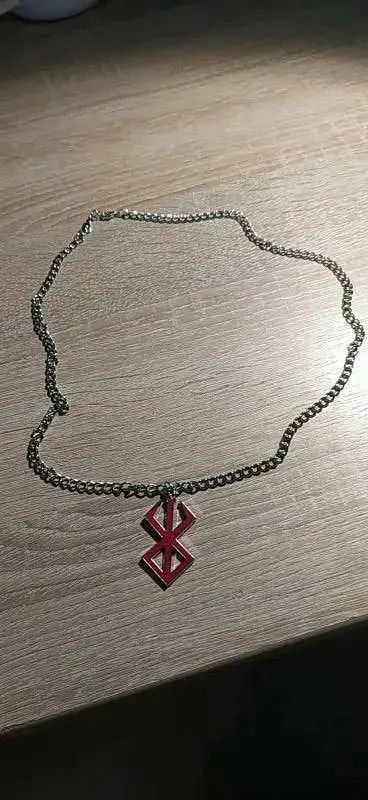 Vintage Berserk Guts Sword Logo Norse Viking Chain Necklace Size ONE SIZE - 2 Thumbnail