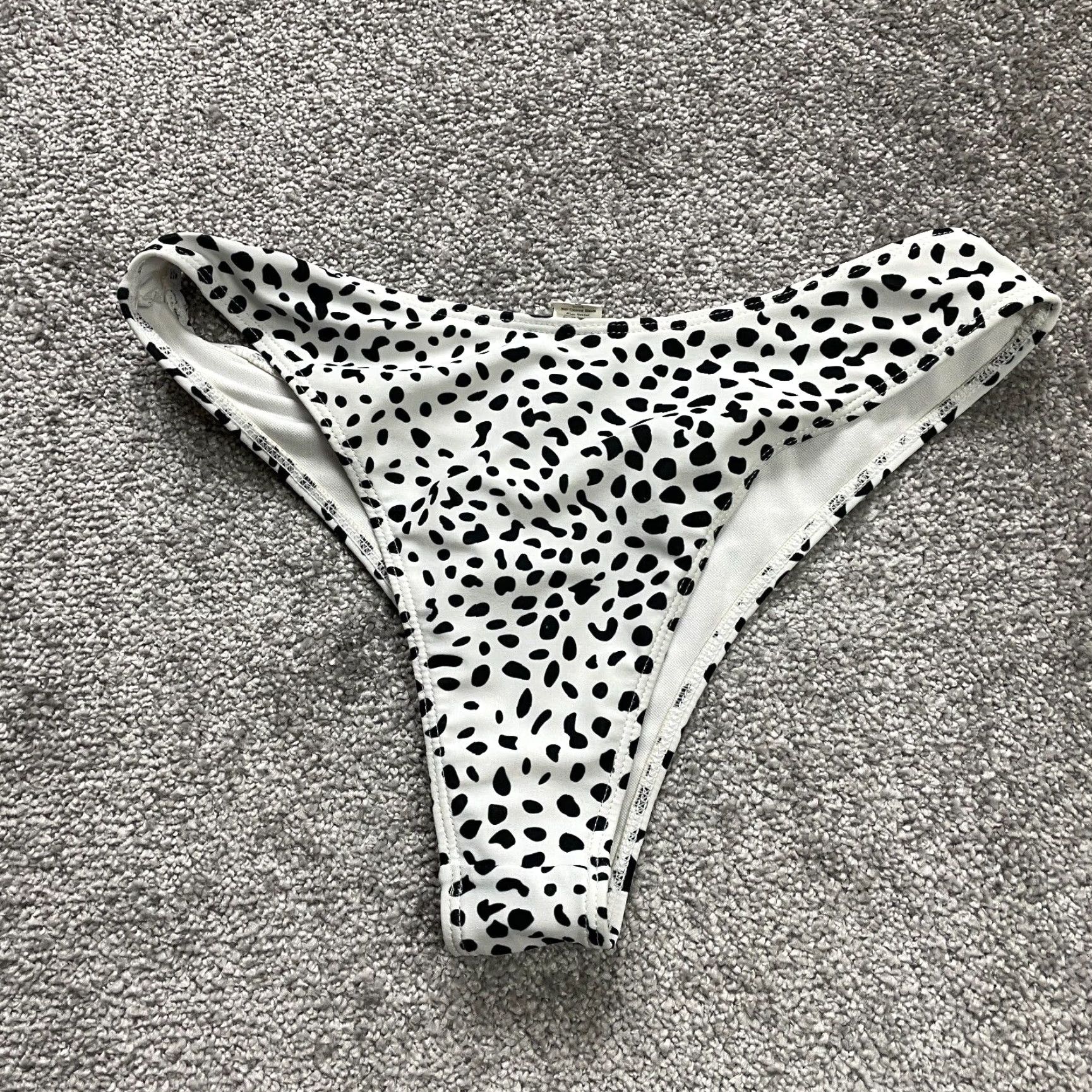 Vintage Unbranded Swimwear Bikini Bottom Womens Medium Black White Leopard Summer Beach Size 32" / US 10 / IT 46 - 2 Thumbnail