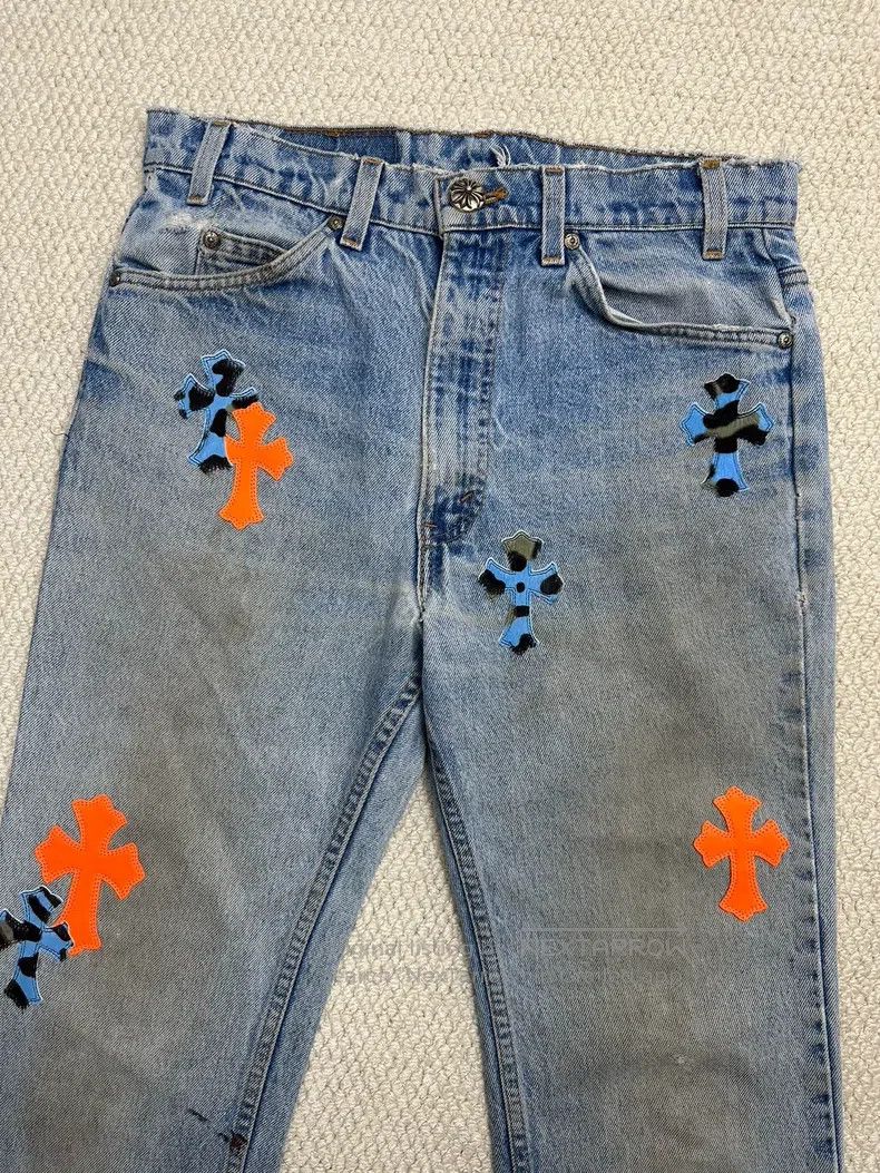 Chrome Hearts CHROME HEARTS 31 Stb limited blue leopard print/orange cros Size US 31 - 2 Thumbnail
