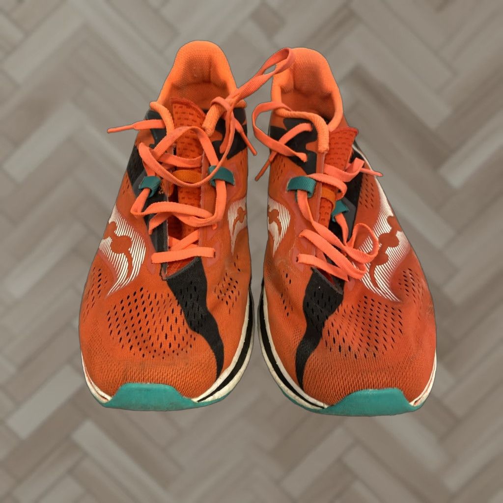 SAUCONY ENDORPHIN PRO 2 Running Sneakers 11.5 Orange Scarlet Men's Athletic Low Top S20687 Performance
