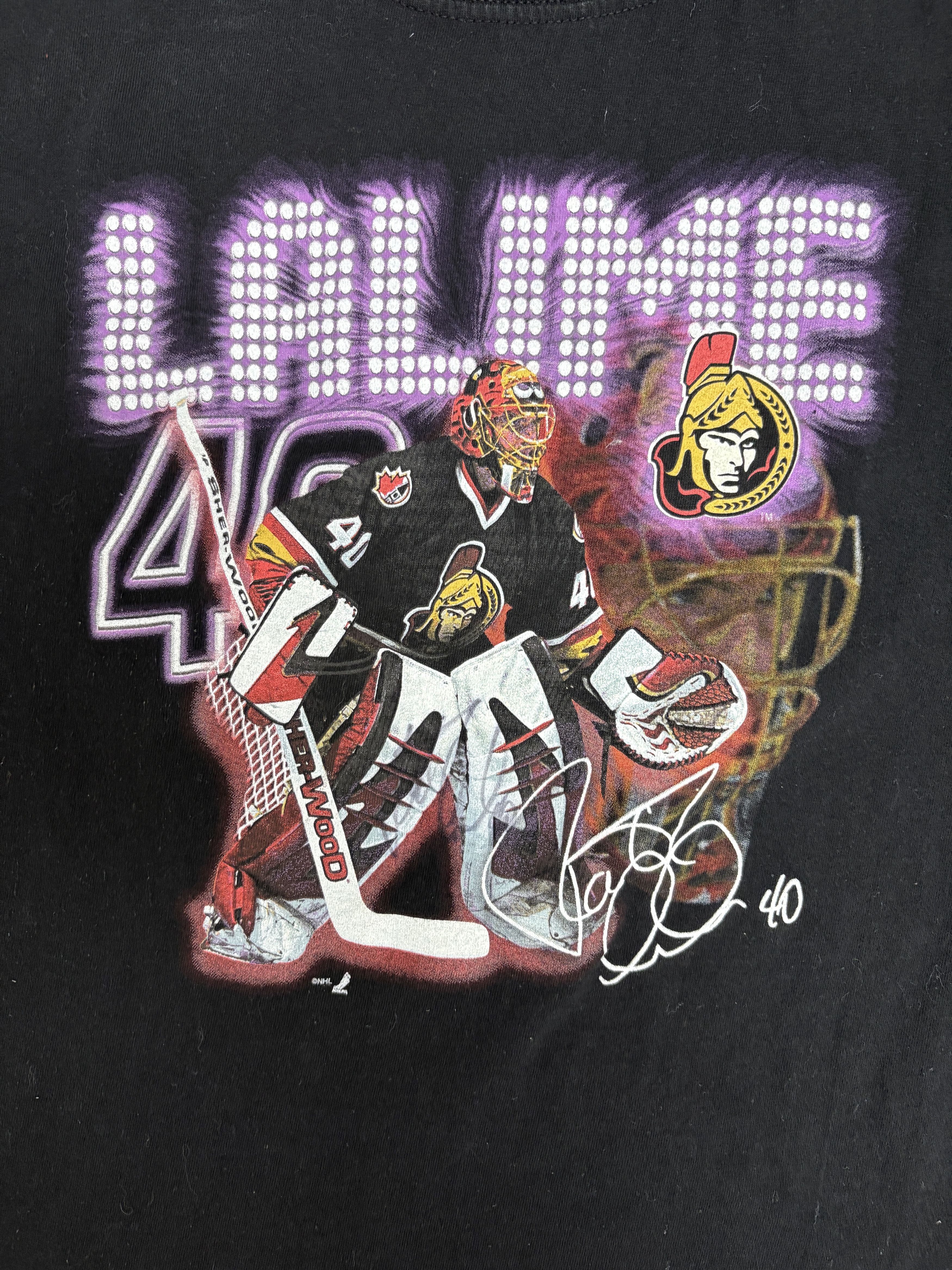 Vintage Ottawa Senators Patrick Lalime Vintage Black T-Shirt Tee Size US S / EU 44-46 / 1 - 2 Thumbnail