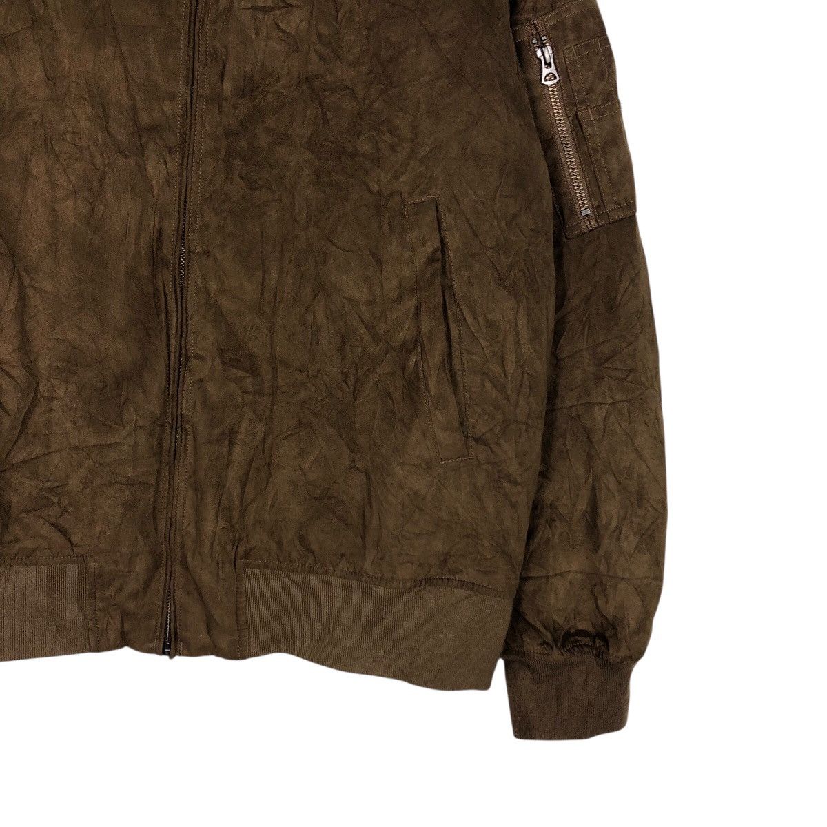 Japanese Brand 📌Rich Brown Vintage Bomber Biker Jacket Uniqlo Issey Miyake Size US XL / EU 56 / 4 - 6 Thumbnail