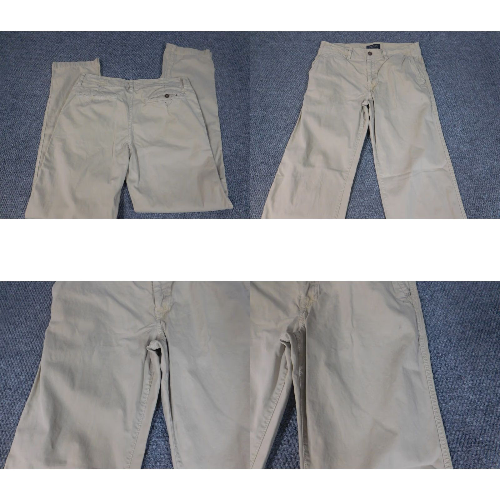 American Eagle Outfitters American Eagle Outfitters Pants 29x33 Beige Relaxed Straight Canvas Chino Men Regular Belt Zipper Front Flat Front Inseam 33 Casual Mens Size US 29 - 8 Thumbnail