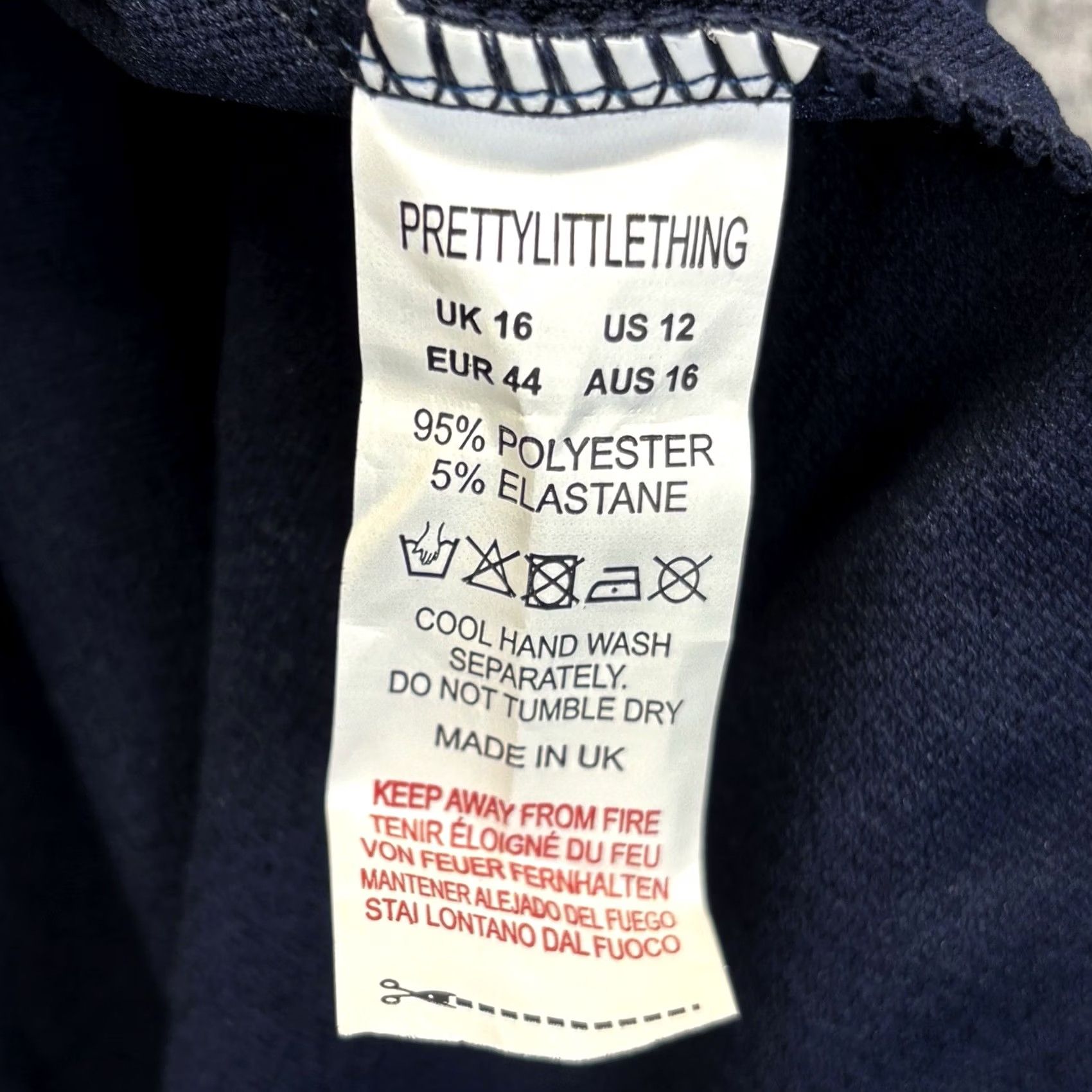 PrettyLittleThing Pretty Little Thing Dress UK 16 Navy Lauriell Wrap Front Crepe Midi New With Tag Size XXL / US 16-18 / IT 52-54 - 7 Thumbnail