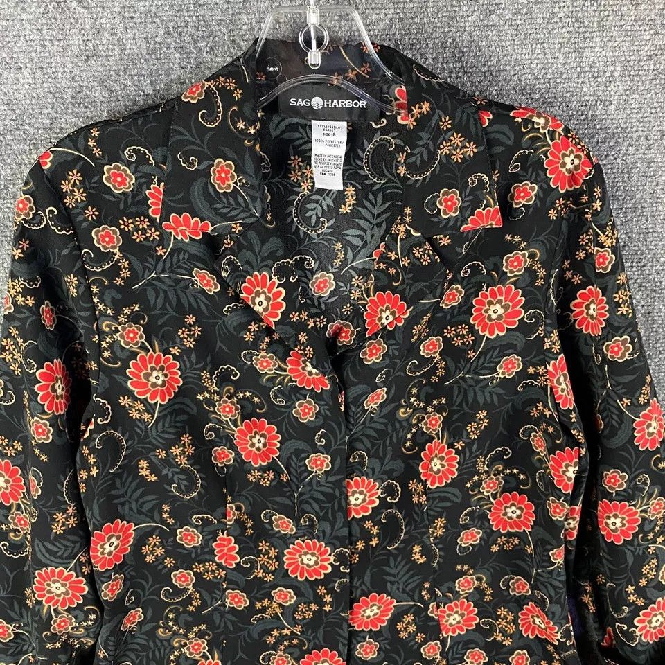 Other Sag Harbor Top Women's 8 Button Up Floral Long Sleeve Size M / US 6-8 / IT 42-44 - 2 Thumbnail