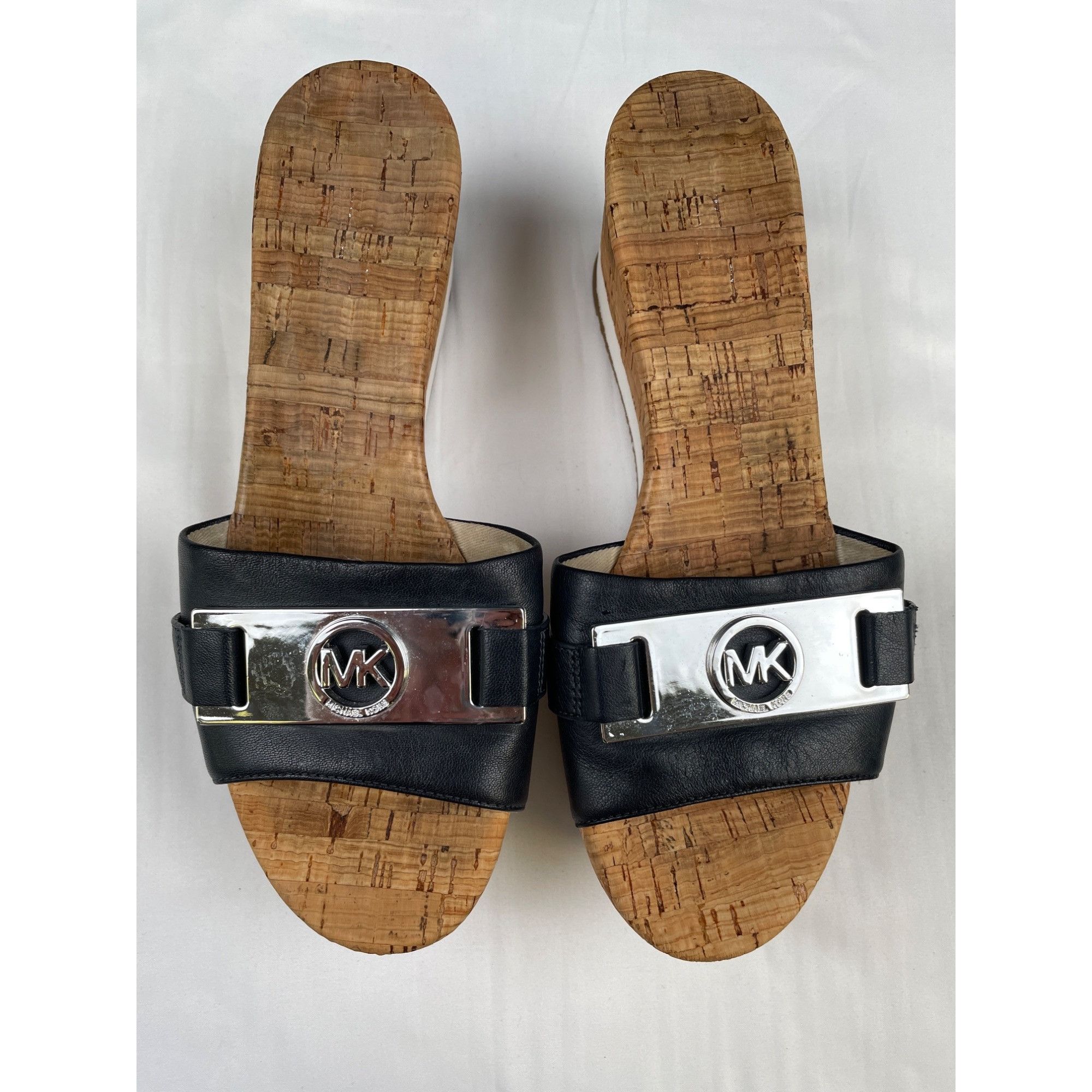 Michael Kors Michael Kors Women's Black Leather Logo Shoes/Sandals Heels Size US 7 / IT 37 - 1 Thumbnail