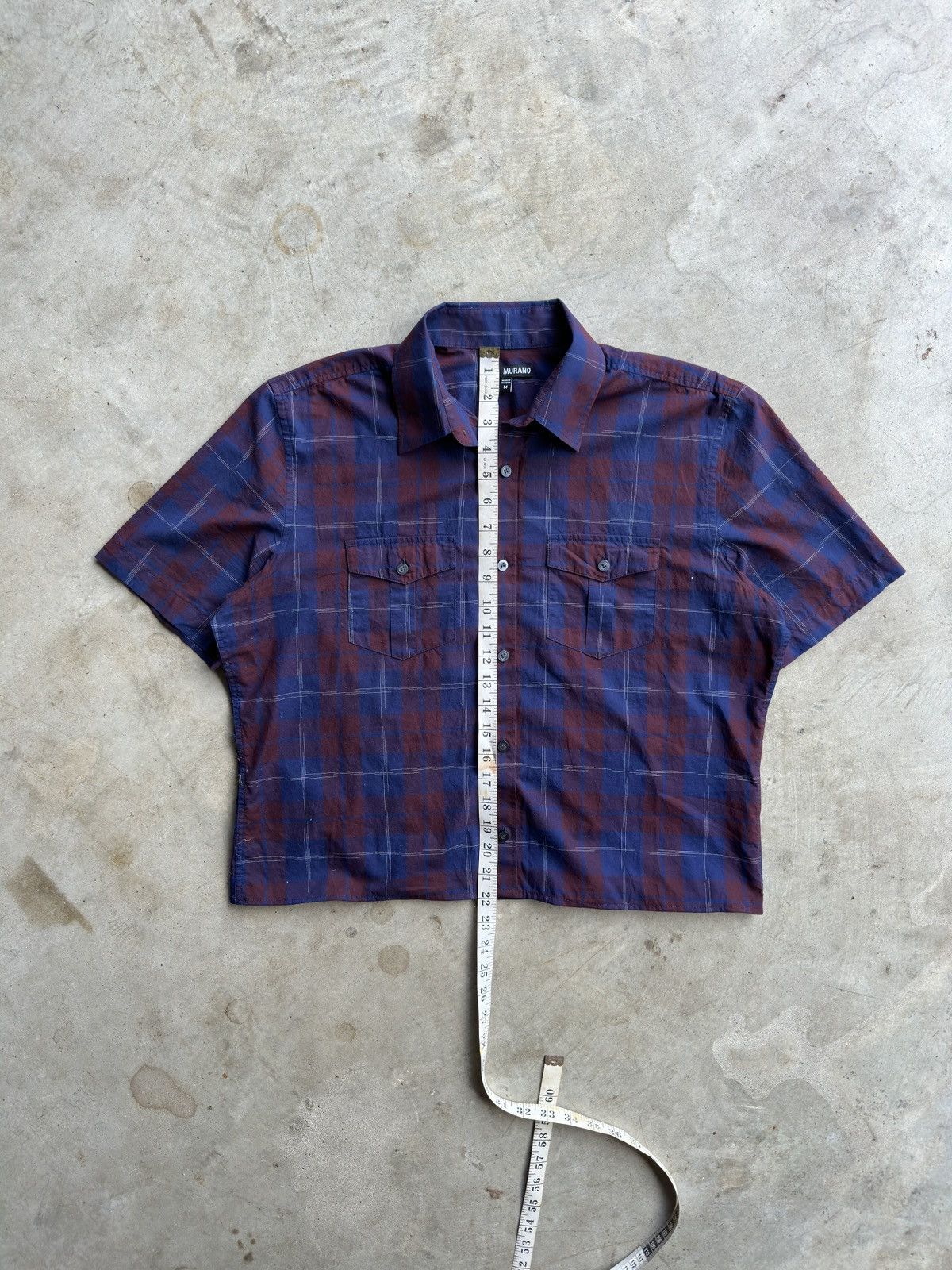 Murano Vintage Cropped Plaid Button Down Shirt - S Size US S / EU 44-46 / 1 - 3 Thumbnail