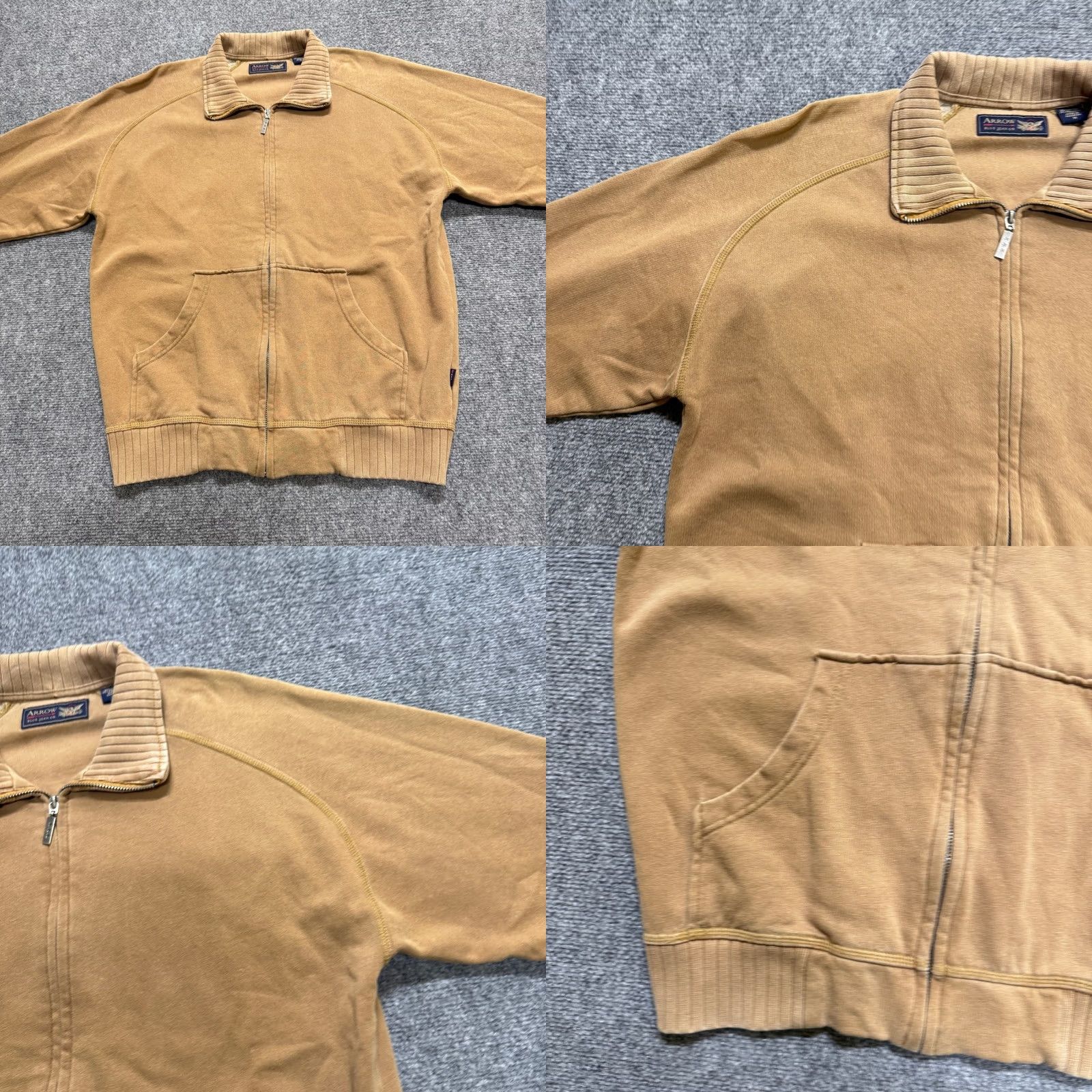 Arrow Arrow Basic Jacket M Beige Cotton Blend Full Zip Collared Men Size US 31 - 8 Thumbnail