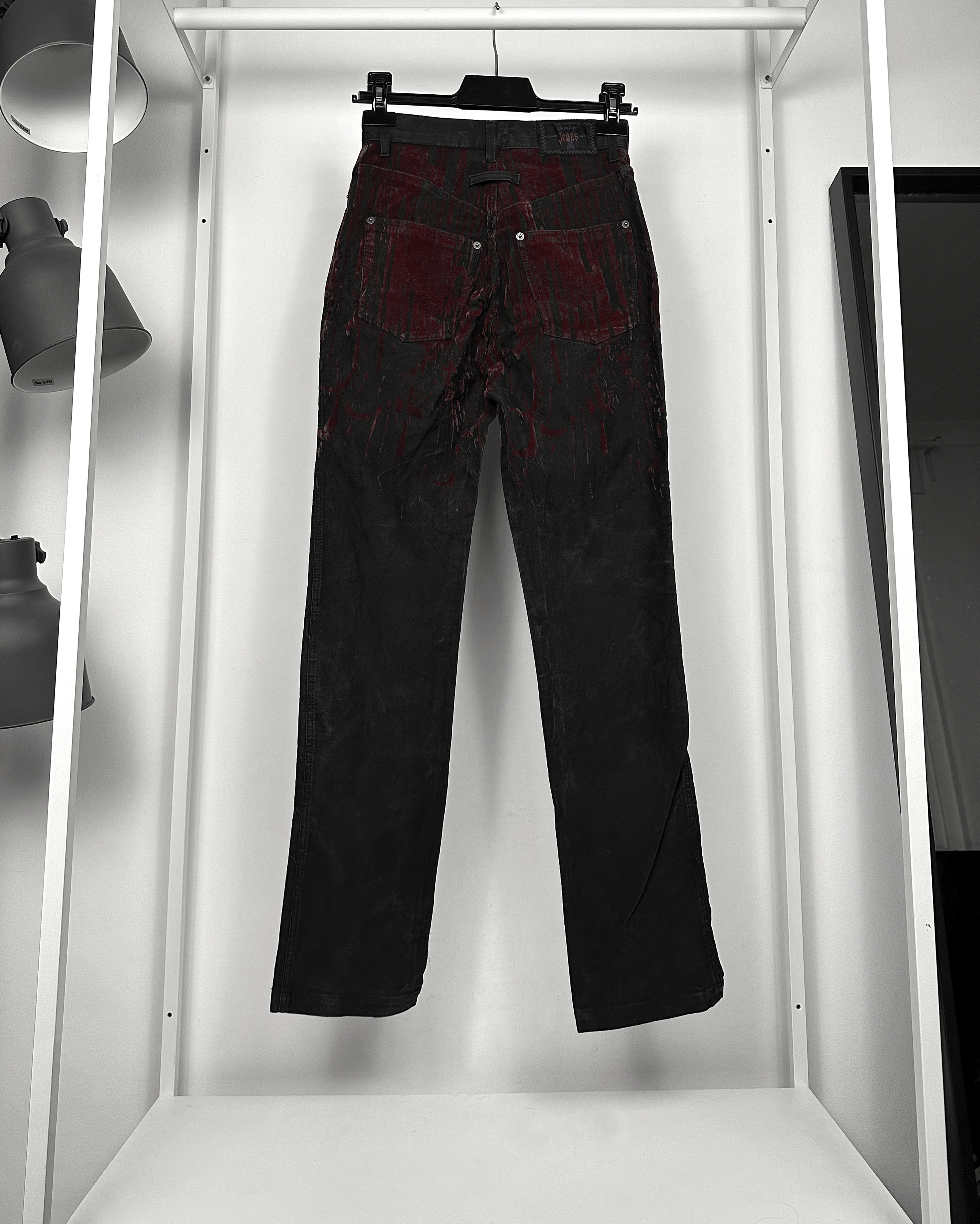 Jean Paul Gaultier Jean Paul Gaultier Velour Blood Drip Jeans Size US 30 / EU 46 - 2 Thumbnail