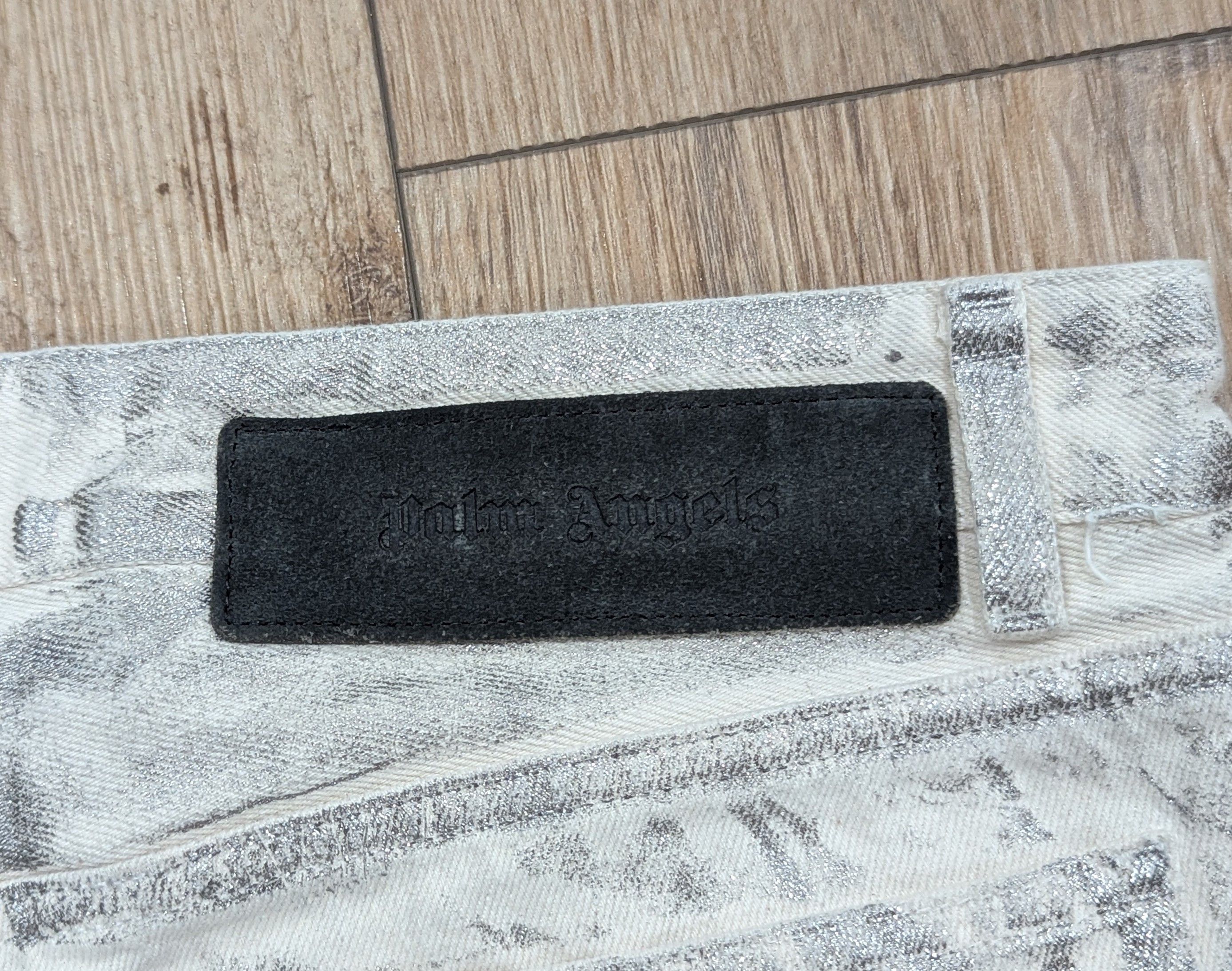Palm Angels Palms Angels Metallic Washed 5-Pocket Jeans Off-White 31 Size US 31 - 6 Thumbnail
