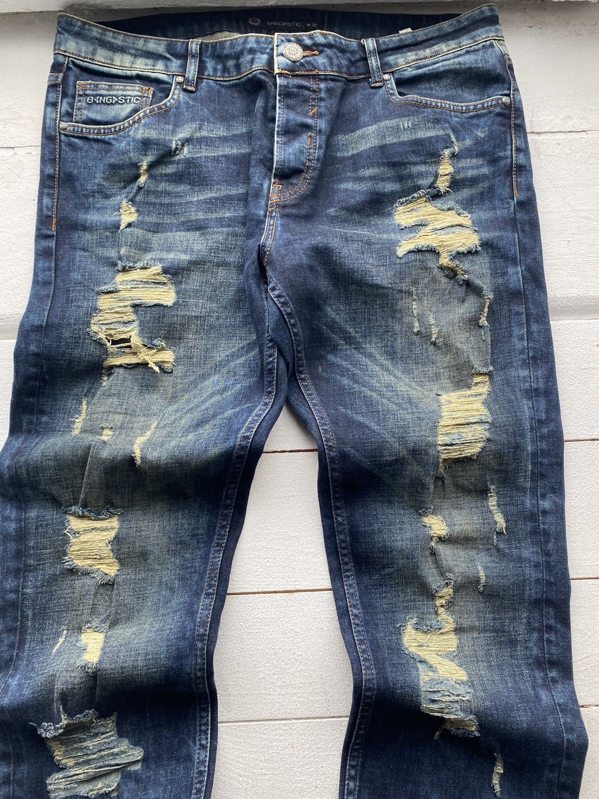 Japanese Brand × Other × Vintage 🔥OPIUM GOTHIC DISTRESSED PUNK EMO JEANS 38 MENS RARE Y2k Size US 38 / EU 54 - 5 Thumbnail