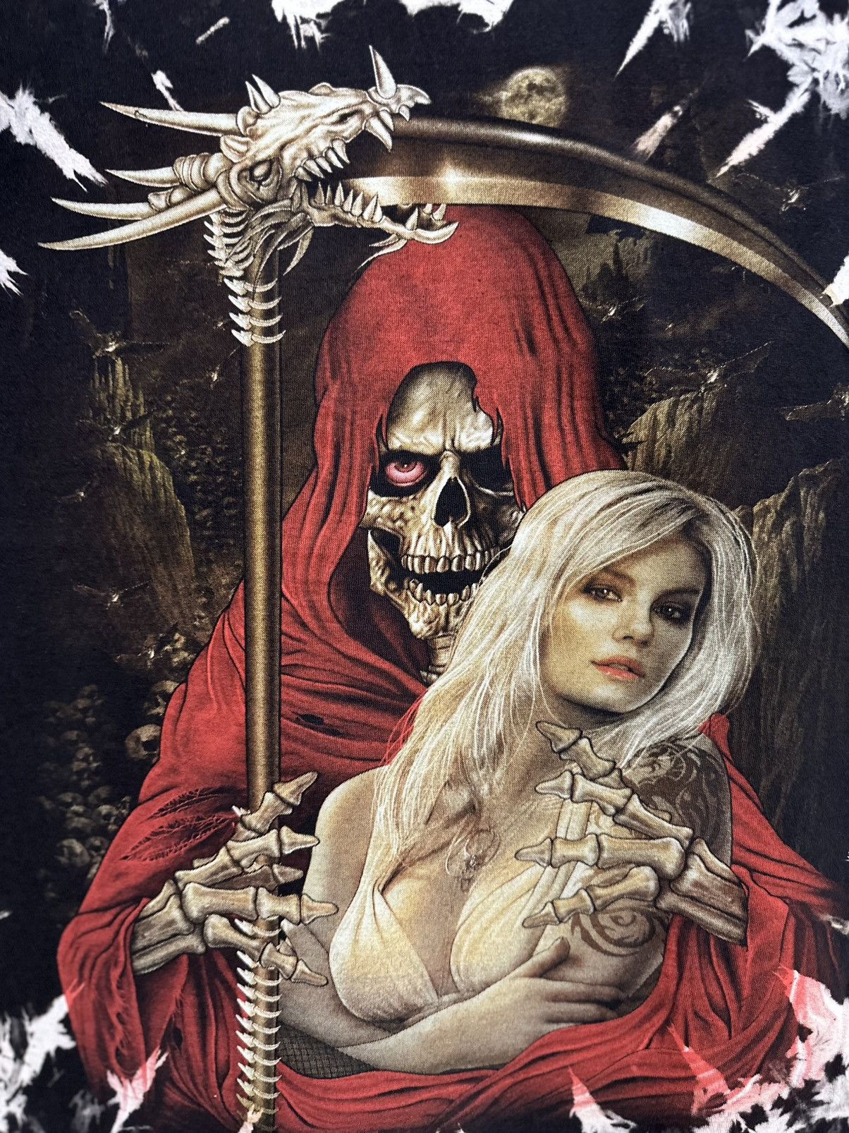 Tribal Streetwear Thrashed Vintage Skull Paita Rose Full Print Tee Size US M / EU 48-50 / 2 - 2 Thumbnail