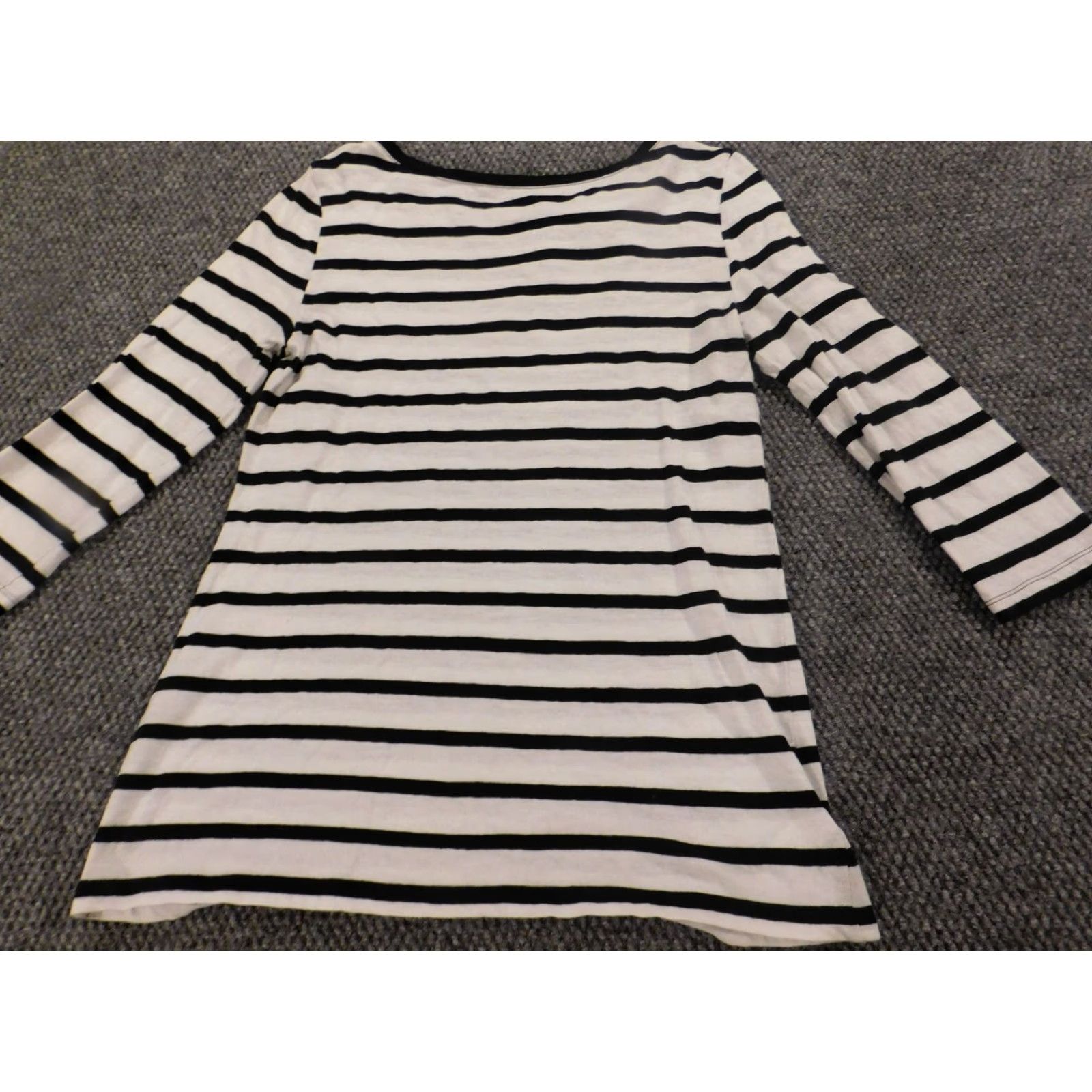 Ann Taylor Loft Ann Taylor White Striped Blouse M Women's Crew Neck Sleeveless Pullover Cotton Stretch Casual Top Size M / US 6-8 / IT 42-44 - 7 Thumbnail