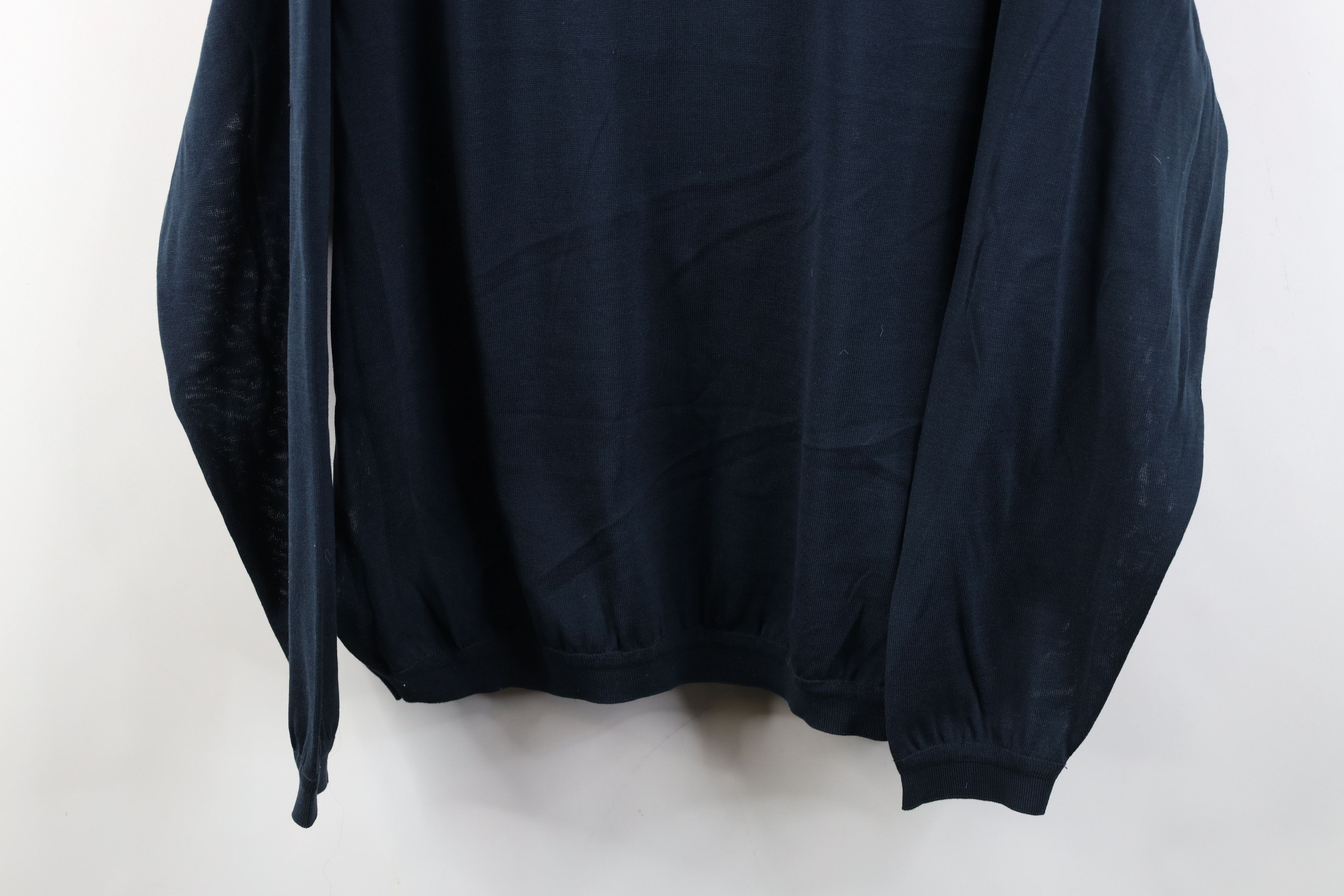 St. Croix Vintage 90s St Croix Lightweight Mock Neck Sweater Blue USA Size US L / EU 52-54 / 3 - 3 Thumbnail