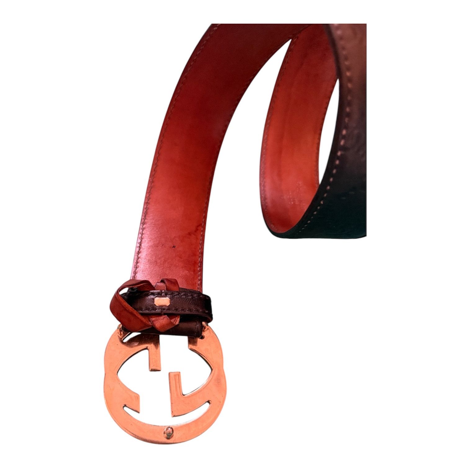 Gucci Gucci gg supreme leather belt embossed logo gold buckle Size 32 - 4 Thumbnail