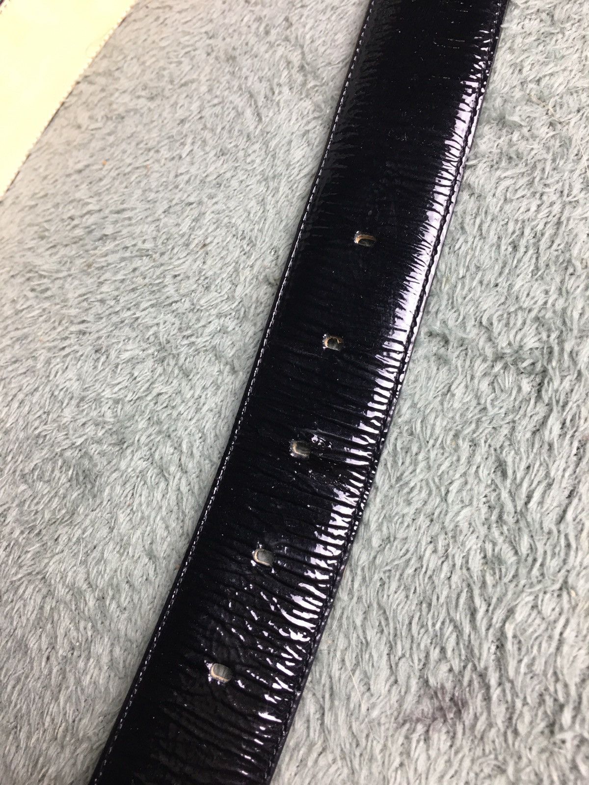 Longchamp LONGCHAMP Black Patent Leather Belt Designer France Size ONE SIZE - 12 Thumbnail