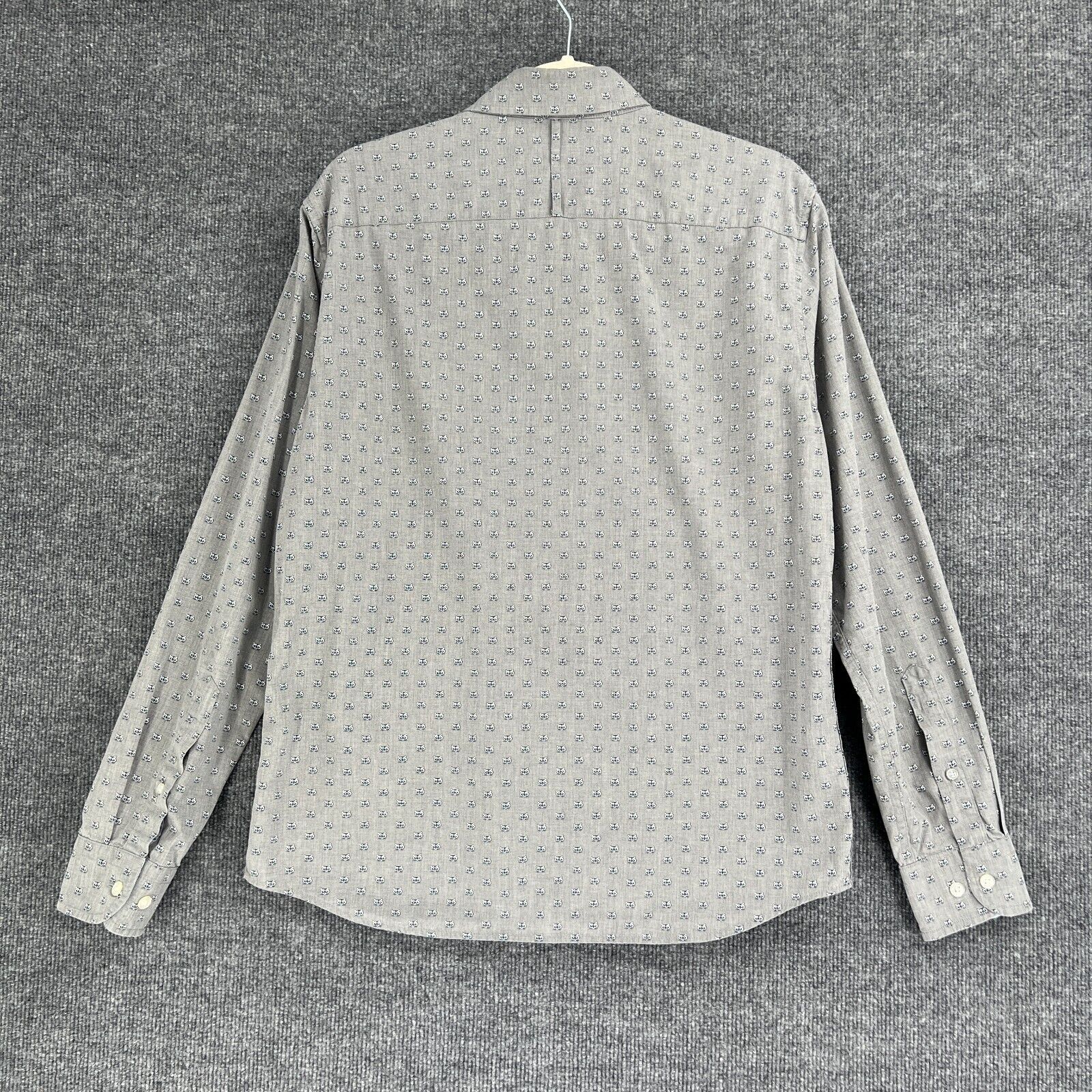 Banana Republic Banana Republic Luxe Poplin Untucked Slim Shirt Racoon Print Size US M / EU 48-50 / 2 - 6 Thumbnail