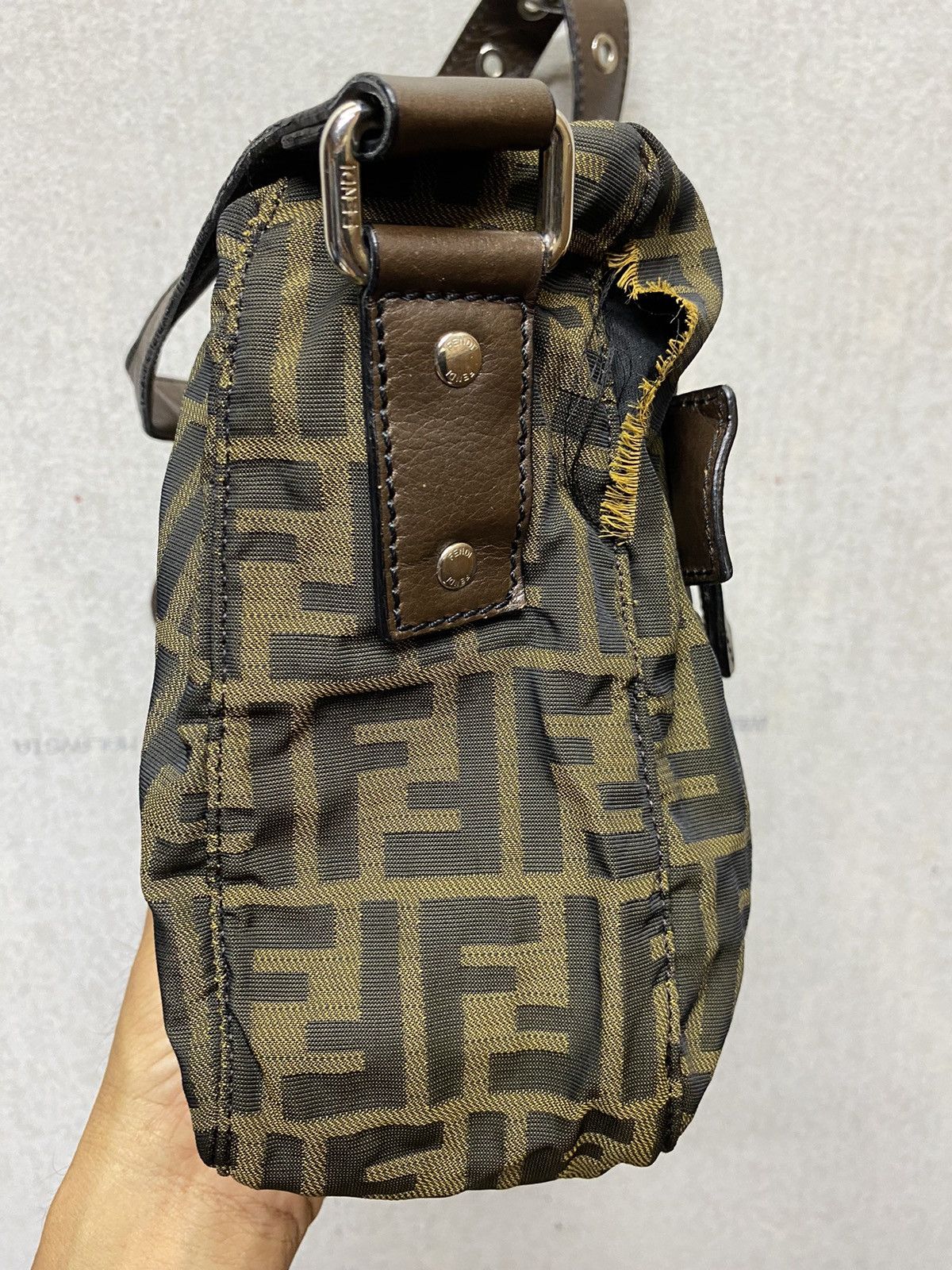 Fendi Fendi Monogram Women Crossbody Bag Canvas Leather Brown Size ONE SIZE - 5 Thumbnail