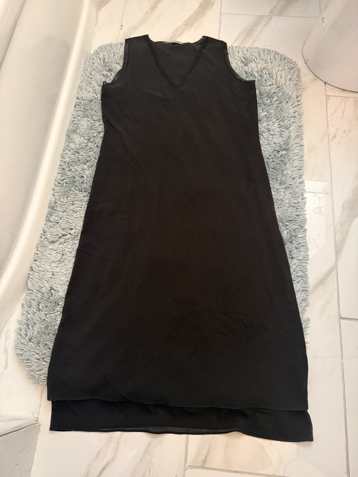Vince Vince Black Silk Sleeveless Tank Midi Dress Size XS Size XS / US 0-2 / IT 36-38 - 4 Thumbnail