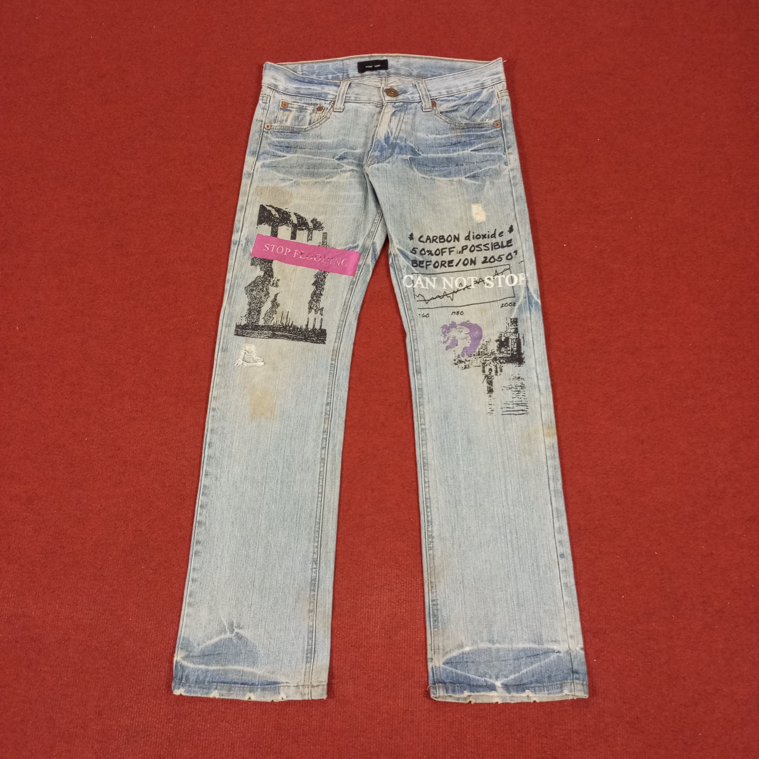 Vintage Point Loma Rising Design Rock Punk Style Jeans Size US 32 / EU 48 - 1 Thumbnail