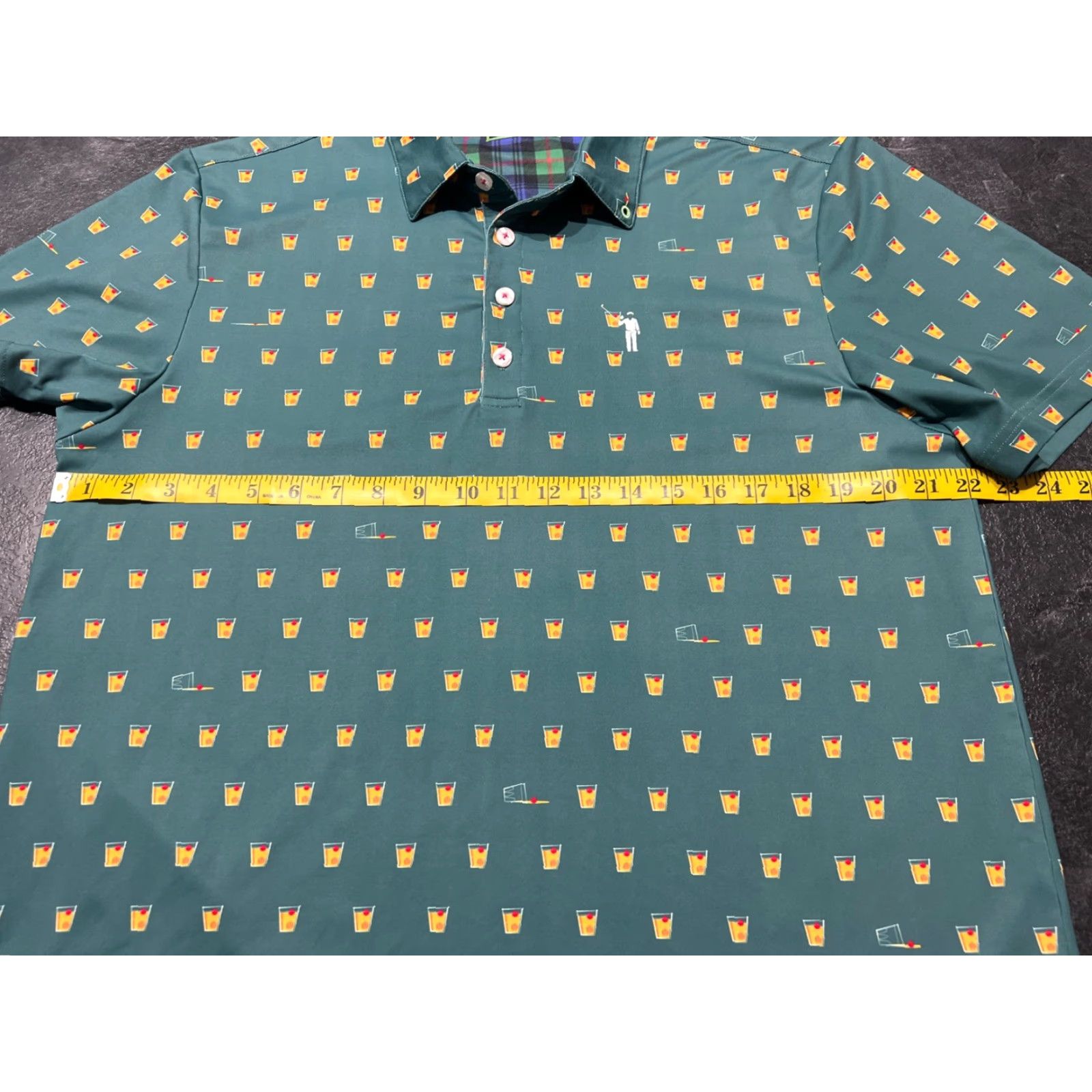 Vintage William Murray Golf Polo Mens L Green Old Fashion AOP Performance Size US L / EU 52-54 / 3 - 7 Thumbnail