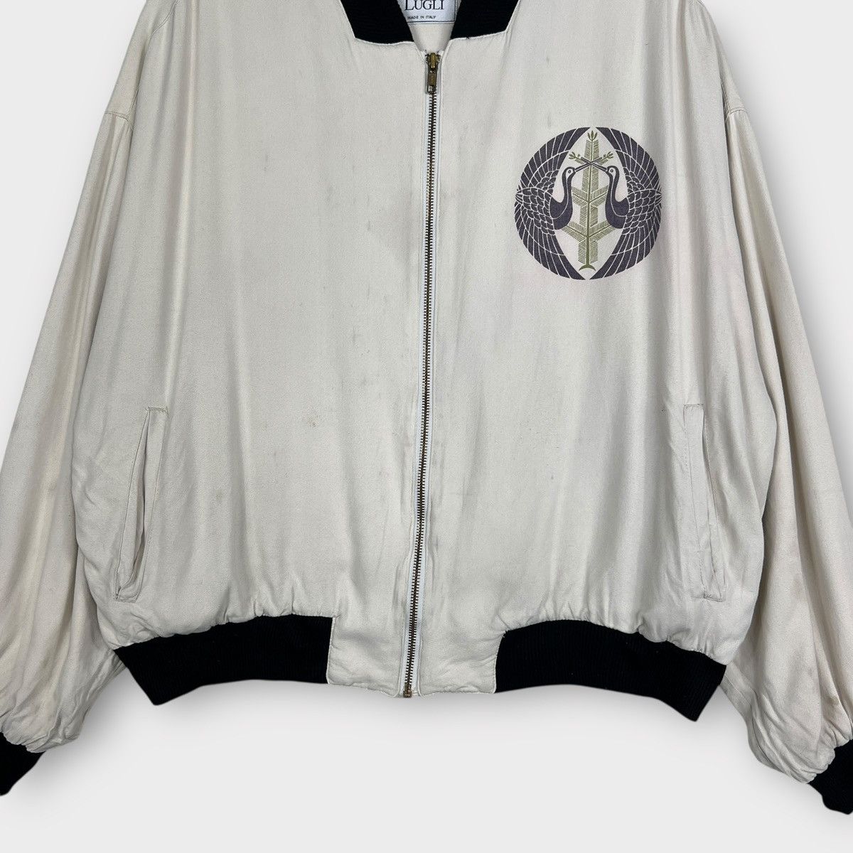 Other 🔥 Vintage Claudio lugli Rayon Bomber Jacket Made In Italy Size US L / EU 52-54 / 3 - 4 Thumbnail